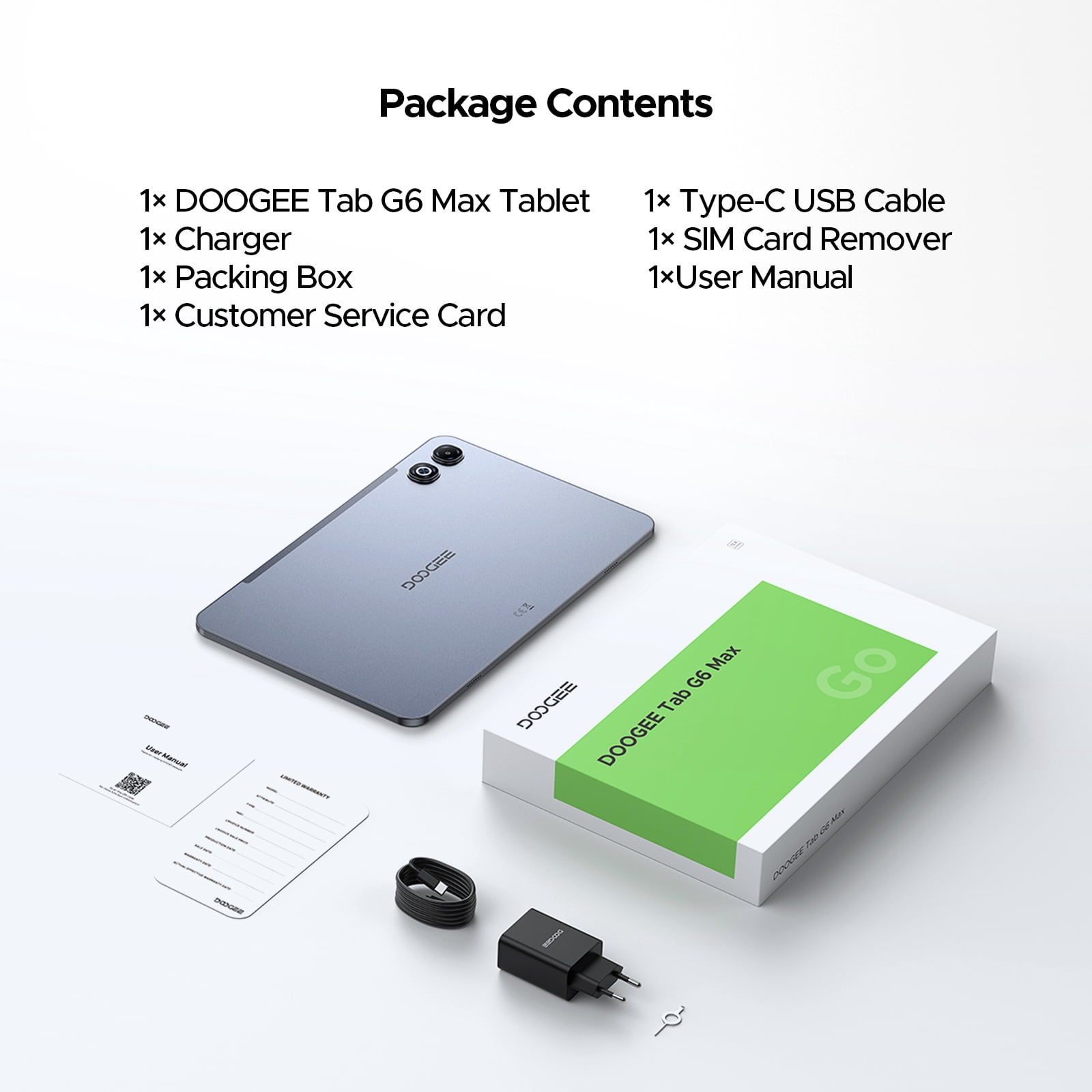 Doogee Tab G6 MAX Android 16 Tablet (13.4 in, 32GB RAM, 256GB Storage, Gray) h2v3w