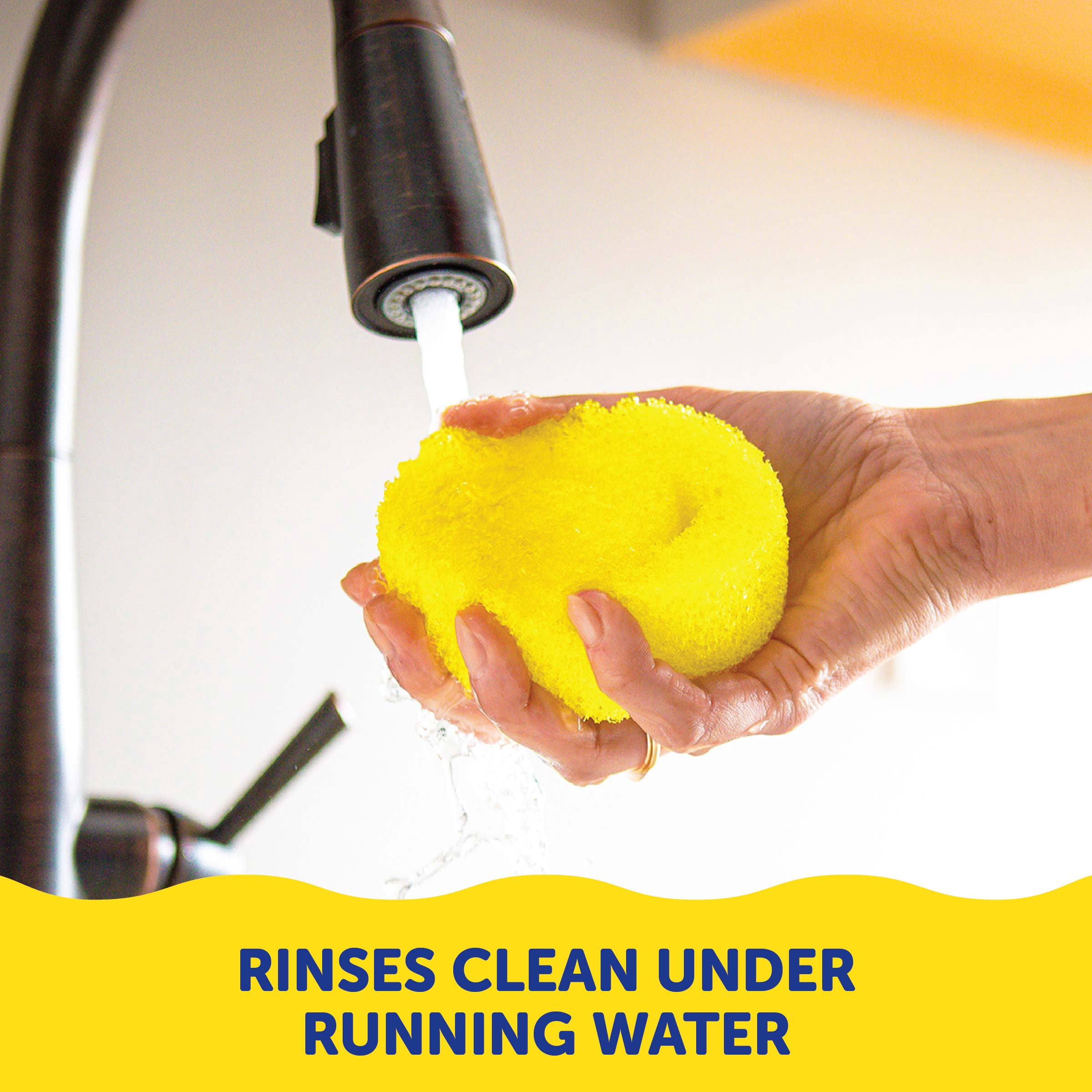 Scrub Daddy Original Scratch-Free Cleaning Sponge, Heavy-Duty Kitchen & Bath Scrubber (Yellow, 1 Count) vpfd7