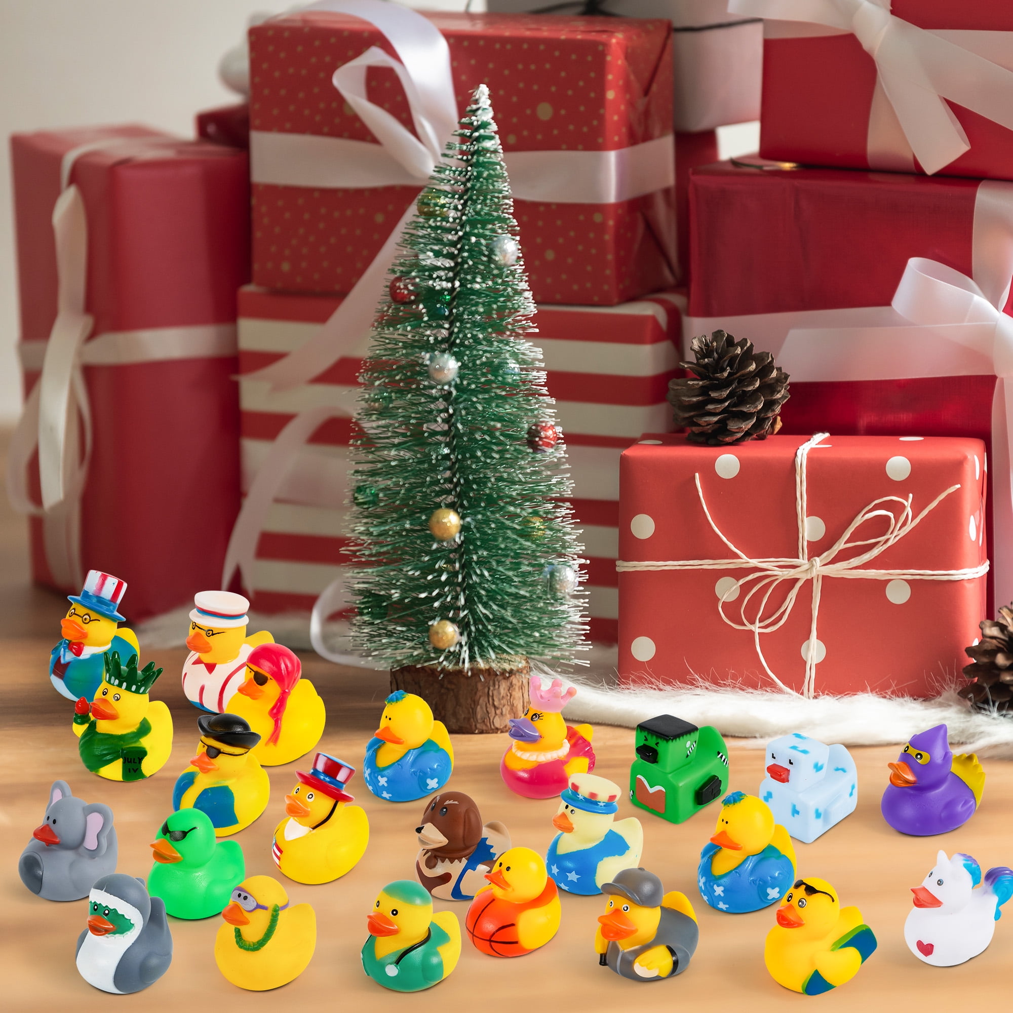 Joyfy Rubber Duck Bath Toys for Kids, Floating Mini Duckies for Party Favors and Pool Play (Assorted Colors, 30 Pack, 2 in) u899s