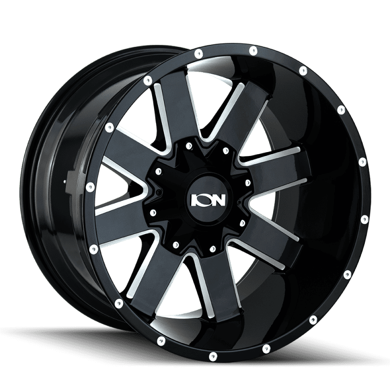 Ion 141 Alloy Wheel 17x9 in (Gloss Black Milled, 5x127/5x139.7 Bolt Pattern) fz9hf