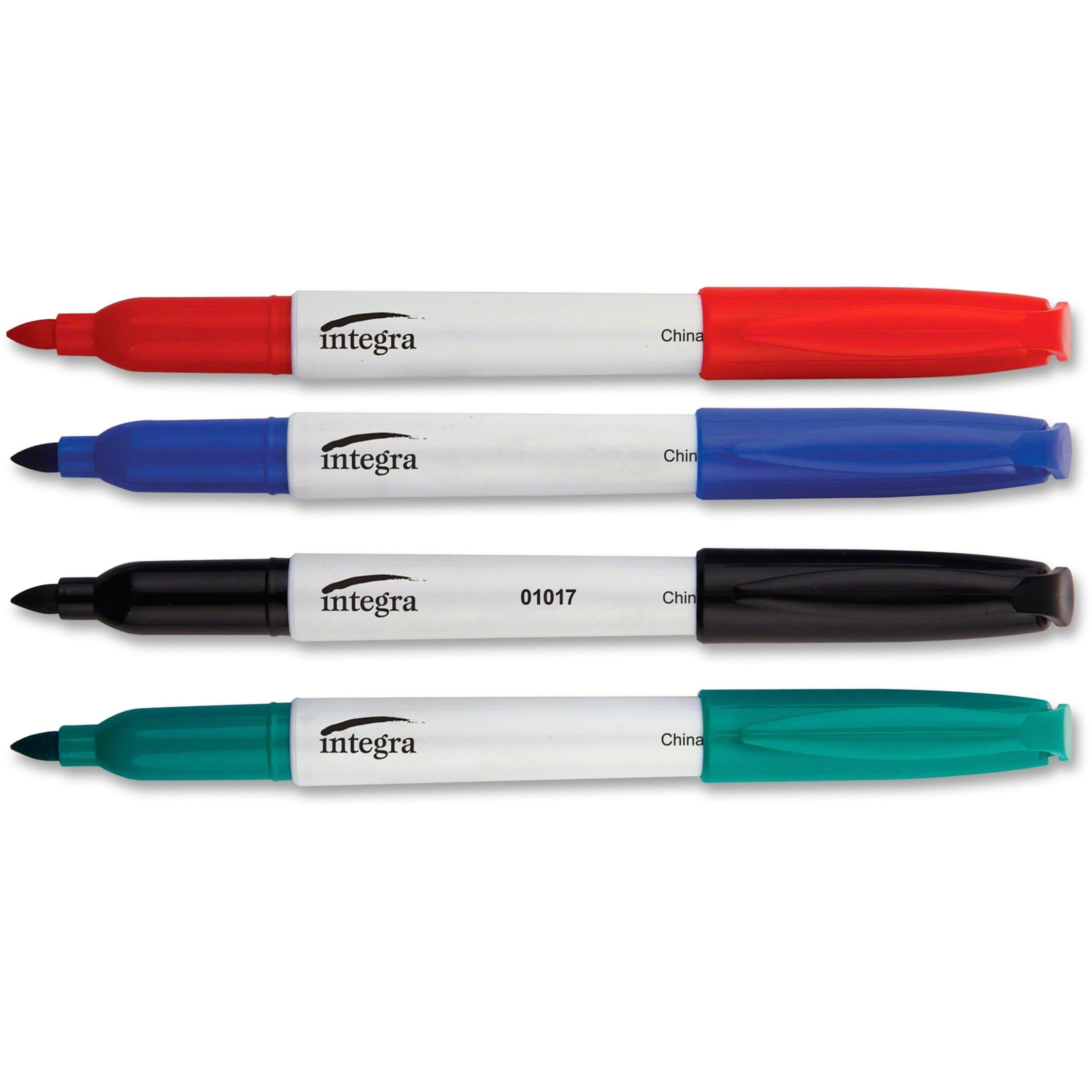Integra Dry-Erase Whiteboard Markers, Bullet Tip, Low-Odor Ink (Assorted Colors, 4-Pack) rn72b
