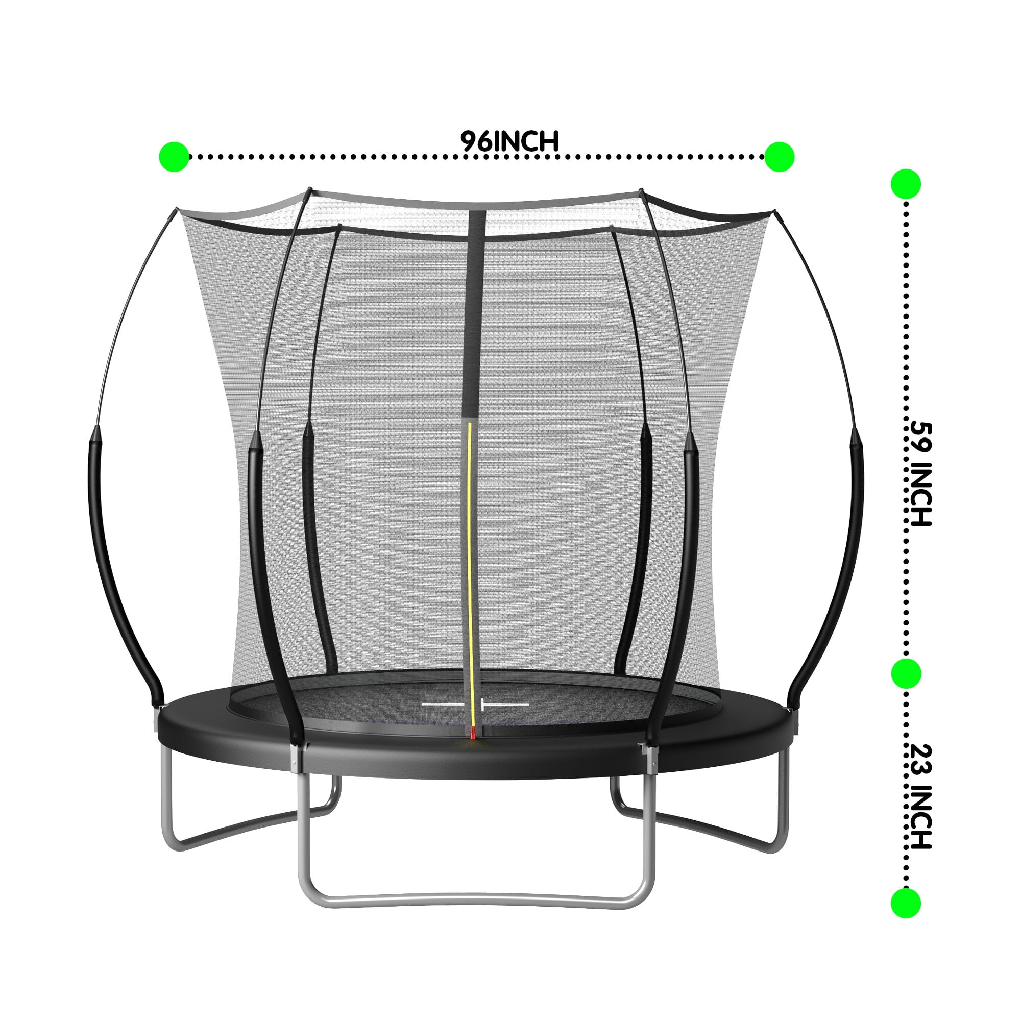 AURAVISTA 6ft Round Outdoor Trampoline with Safety Enclosure and Bungee Cord System (Black, 6 ft) 8rv65