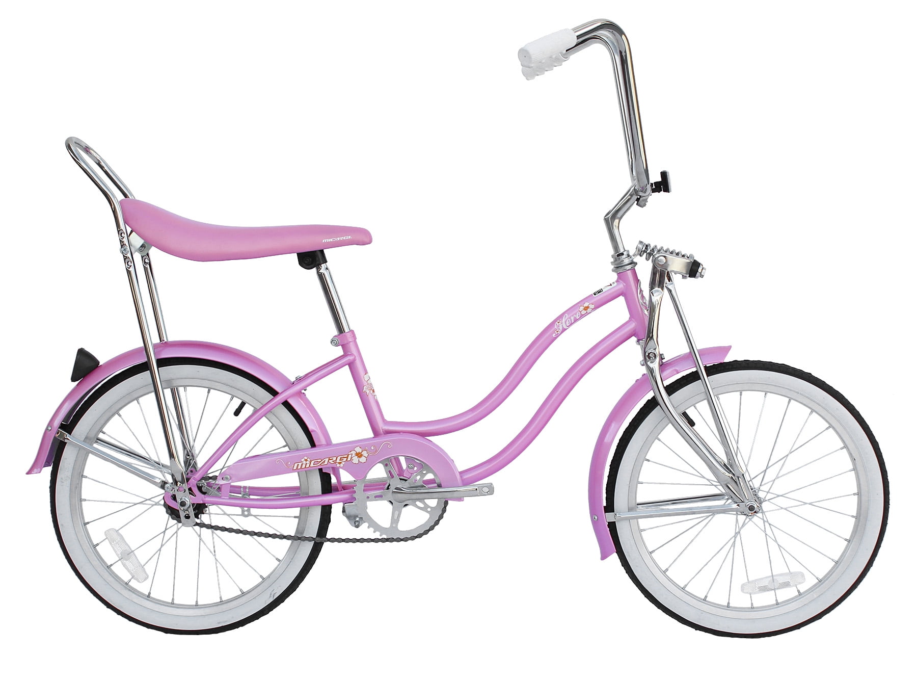 Wonder Wheels 20 in. Beach Cruiser Lowrider Bicycle with Banana Seat (Pink, 20 in.) 7d7et