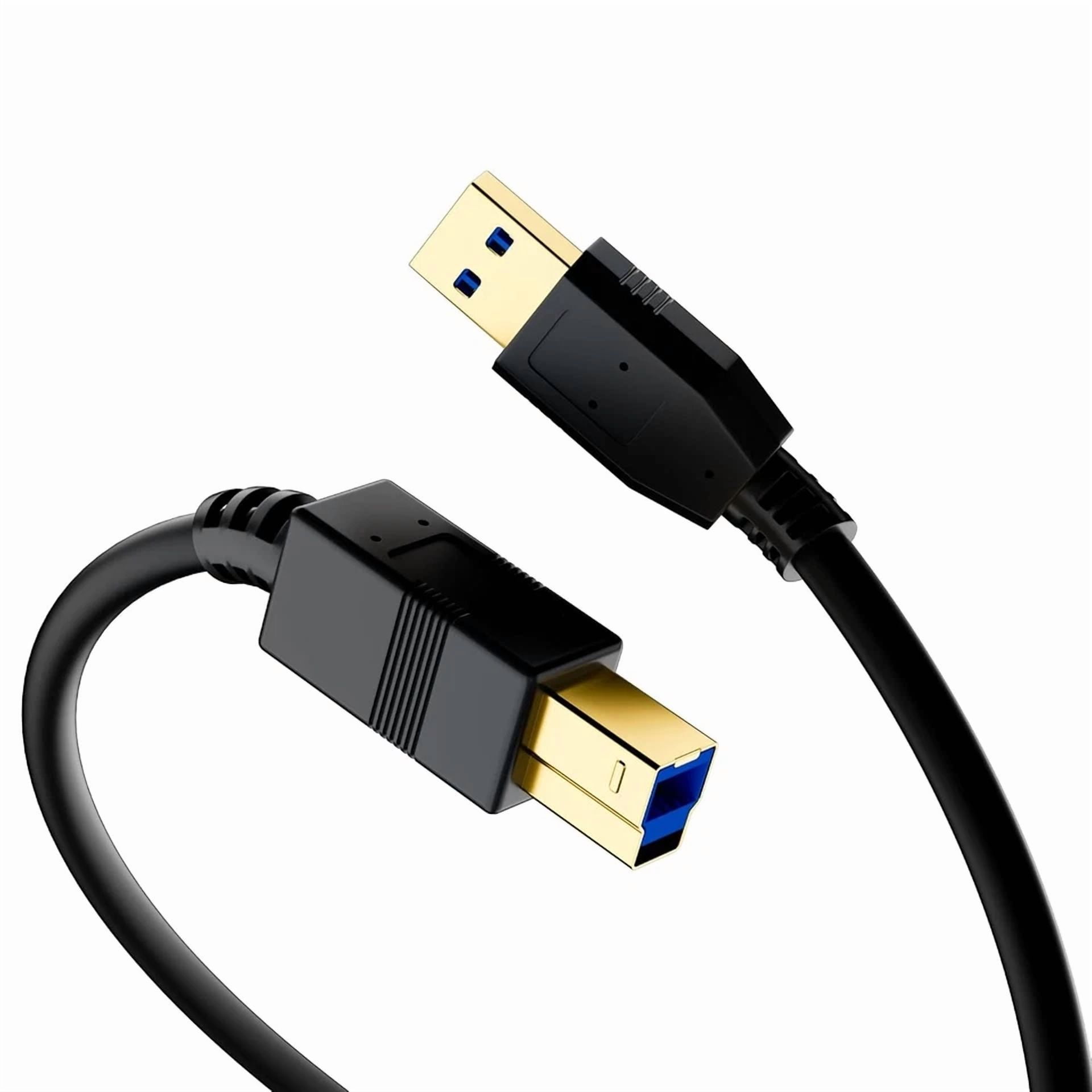Rhea USB 3.0 A-Male to B-Male Cable (Gold, 10 ft) xqkvg