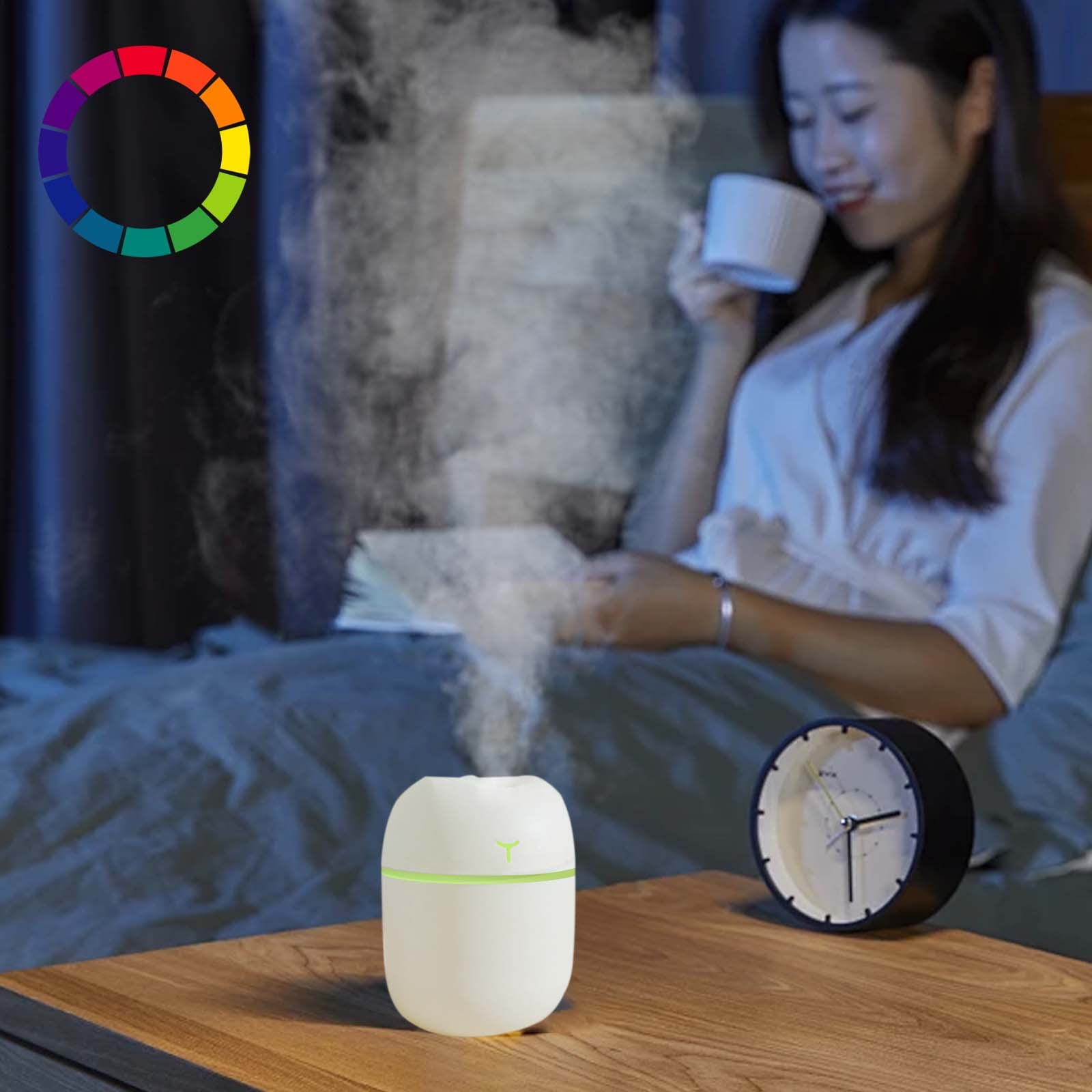 RAPOBRIX Portable Mini Cool Mist Humidifier, Quiet Desktop Air Moisturizer for Bedroom and Office (White, 7.44 fl oz) sd4oe