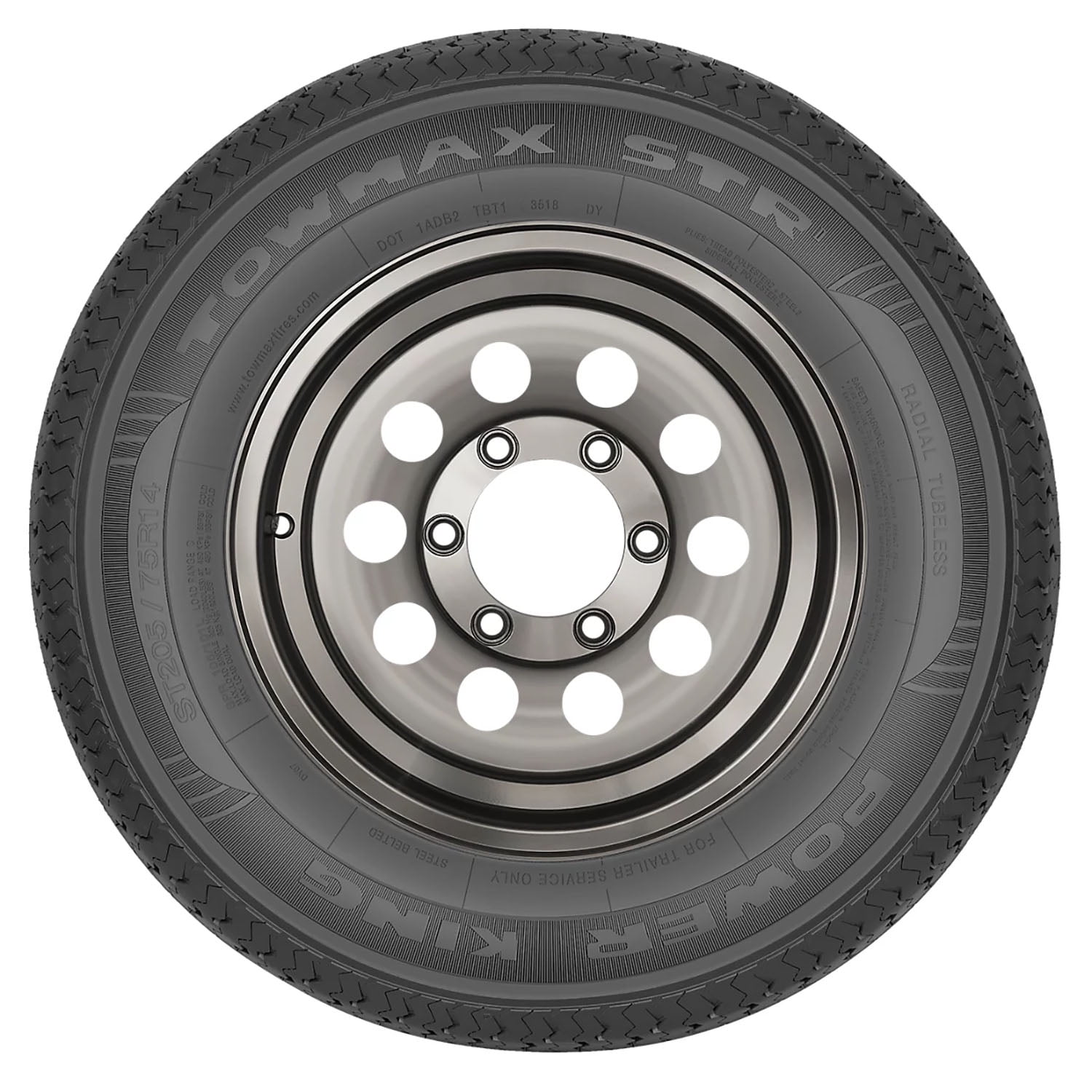 Power King Towmax STR II Trailer Tire (235/85R16, Load Range F) emx96
