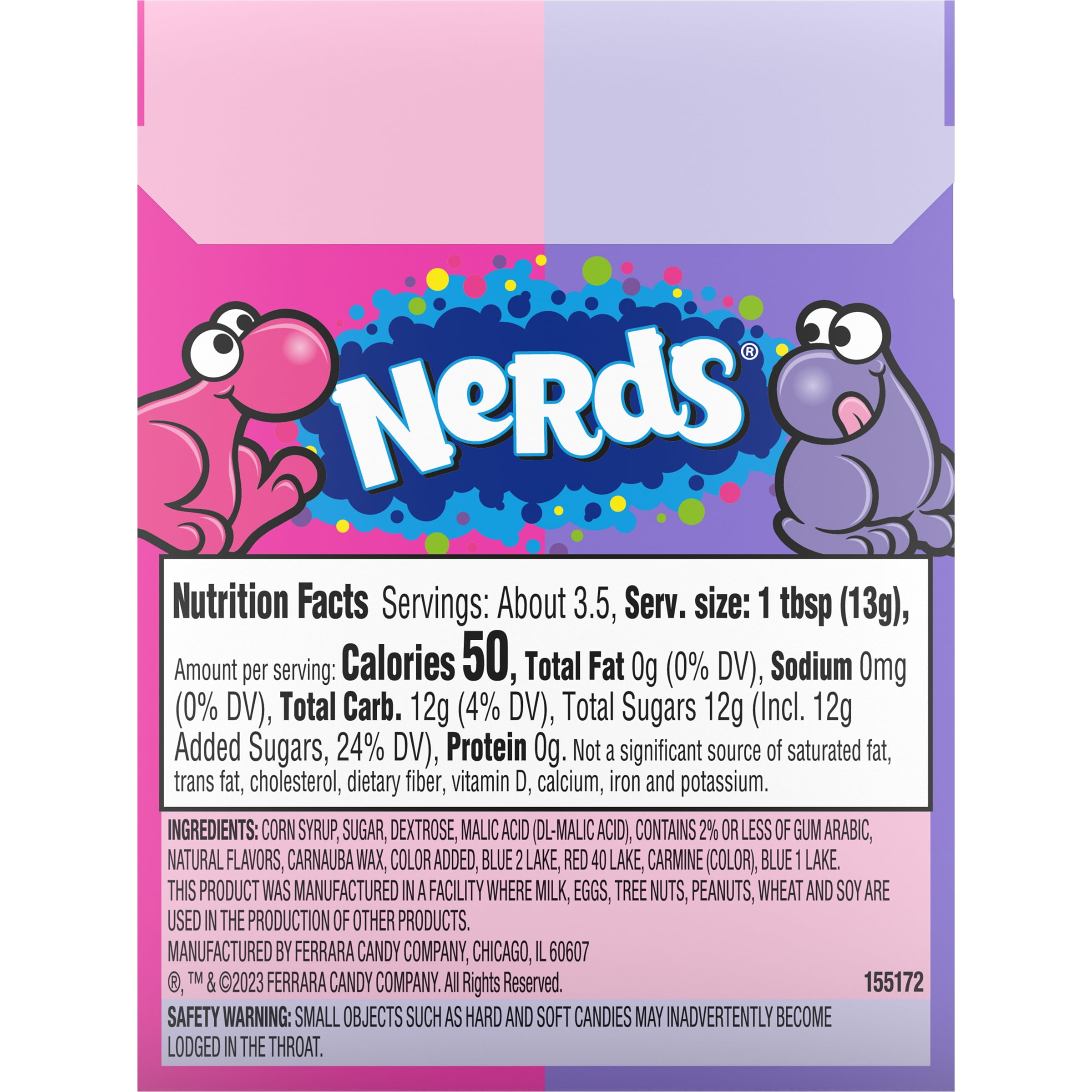 NERDS Grape & Strawberry Crunchy Candy (Dual Flavor, 1.6 oz) vz5yx