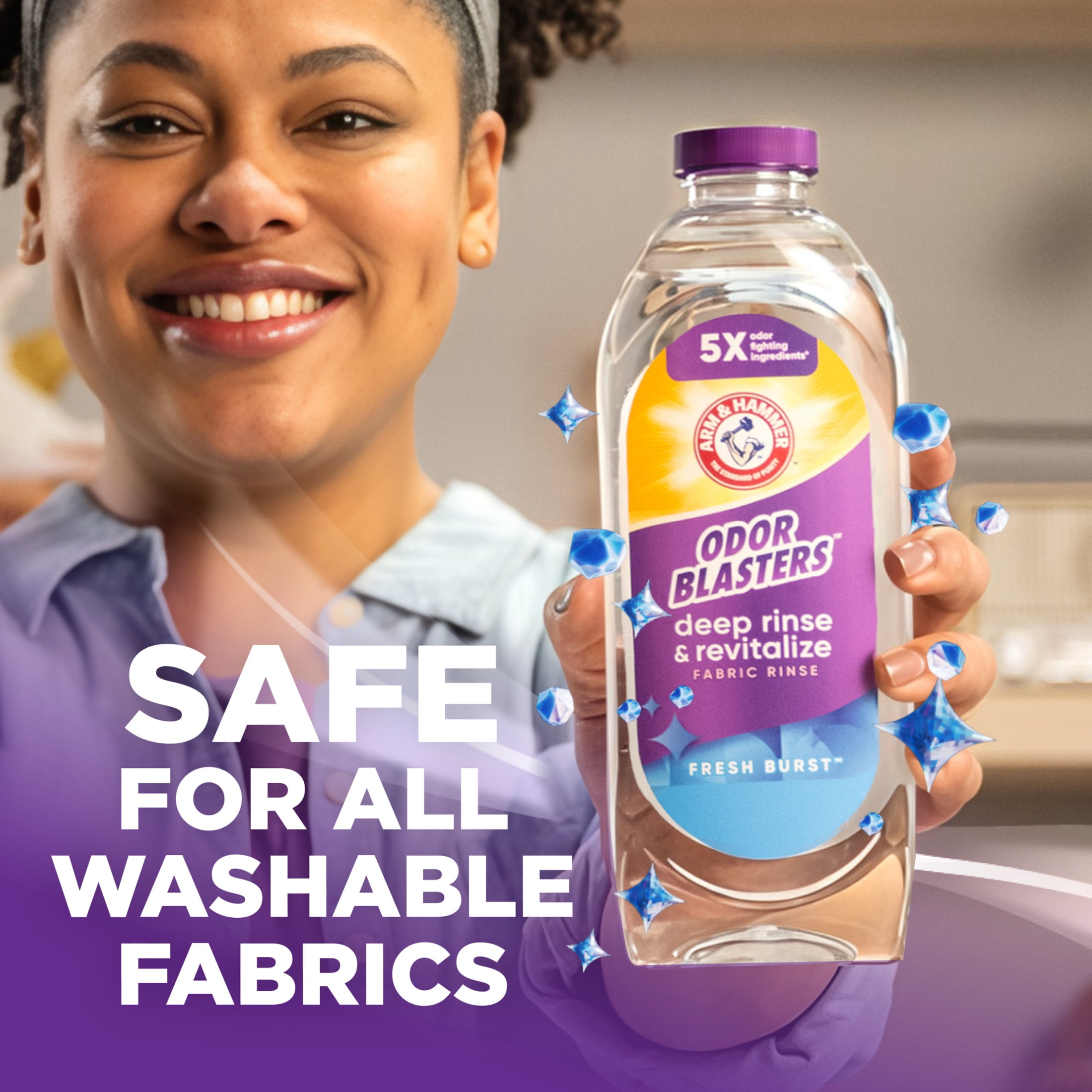 ARM & HAMMER Odor Blasters Deep Rinse and Revitalize Fabric Rinse, Fresh Burst (28 fl oz) wpvmj