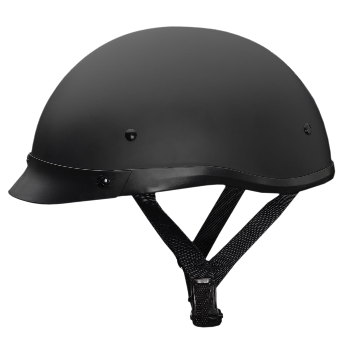 Fulmer Phantom Adult Shorty Motorcycle Helmet, Lightweight Fiberglass Shell, DOT Approved (Matte Black, M) 16pse