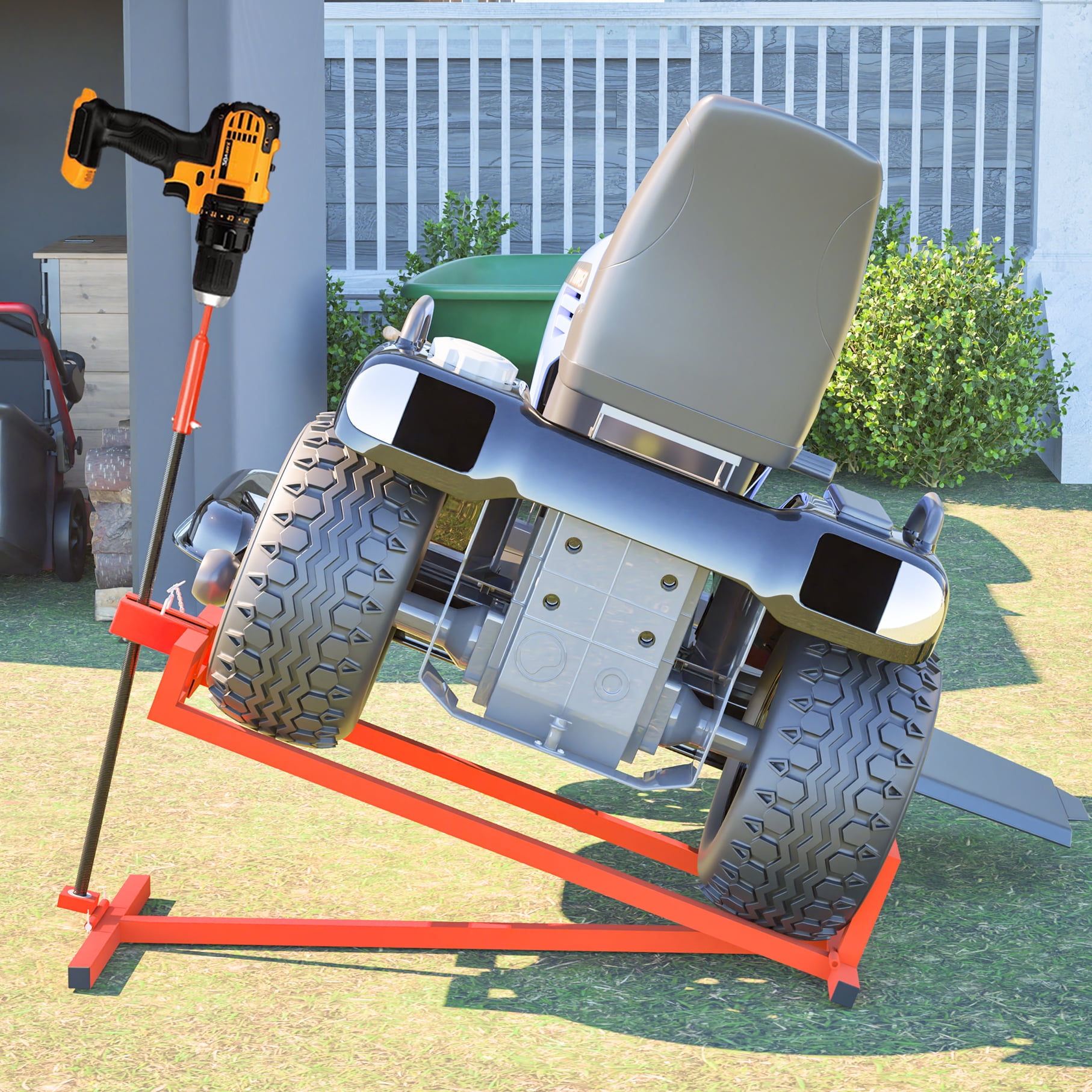 LZBEITEM Lawn Mower Lift Jack for Tractors and Zero Turn Mowers (Heavy-Duty, 882 lb Capacity) 55yai