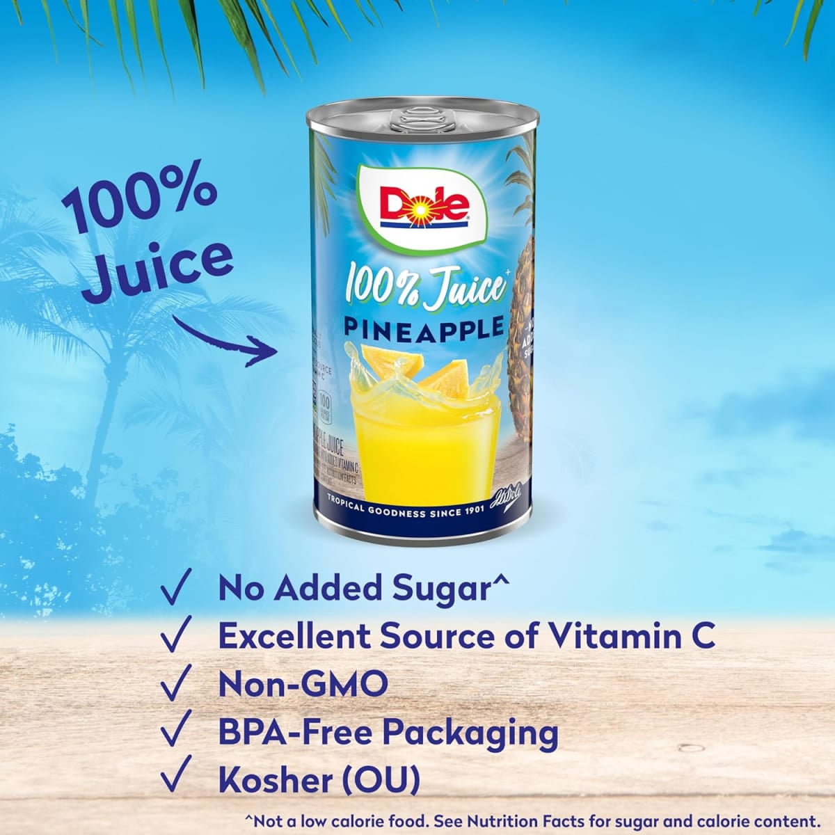 Dole All Natural Pineapple Juice, Refreshing Fruit Drink (6 fl oz, 6 Count) iv0vs