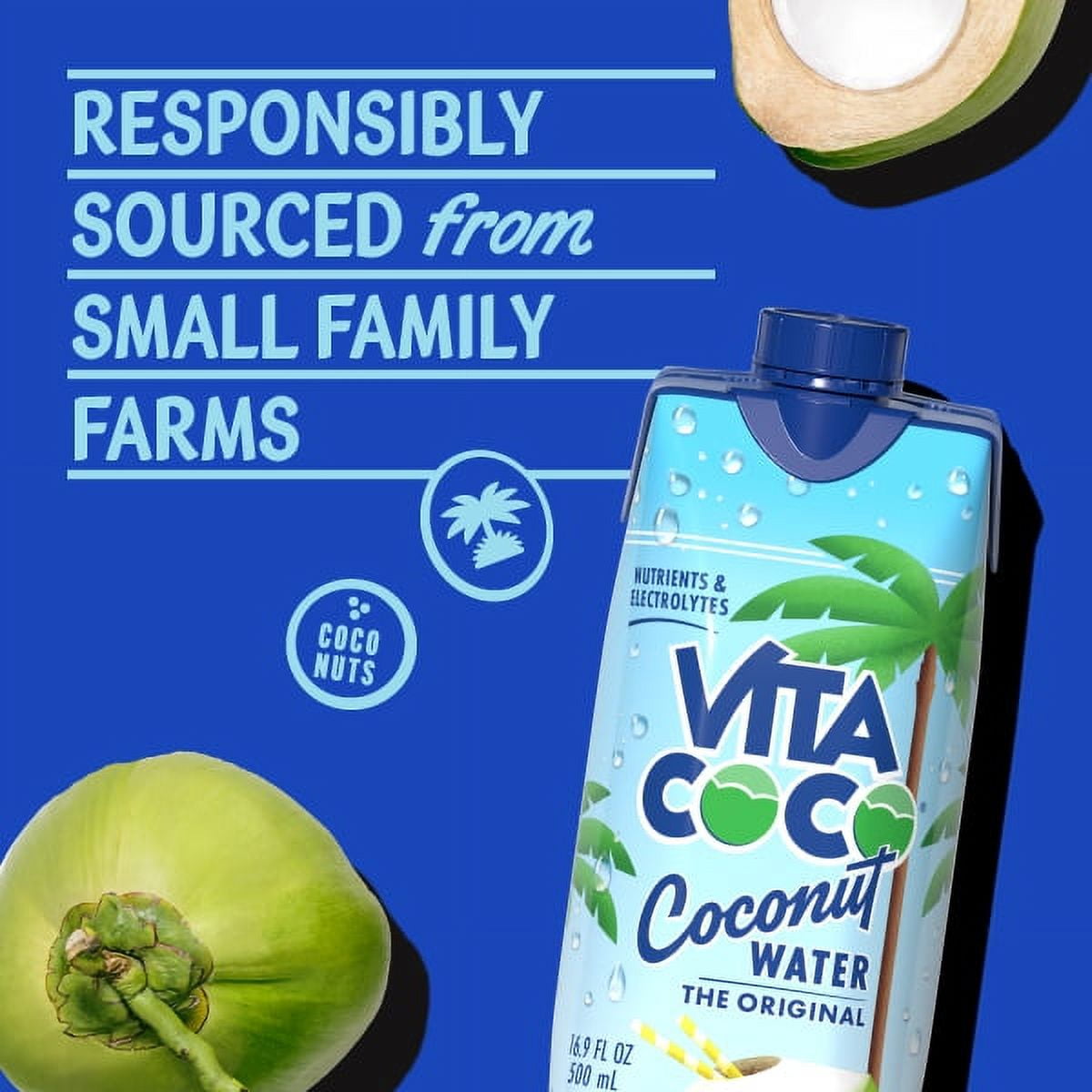 Vita Coco The Original Coconut Water, Nutrient-Rich Natural Electrolyte Hydration (16.9 fl oz) 48f2g