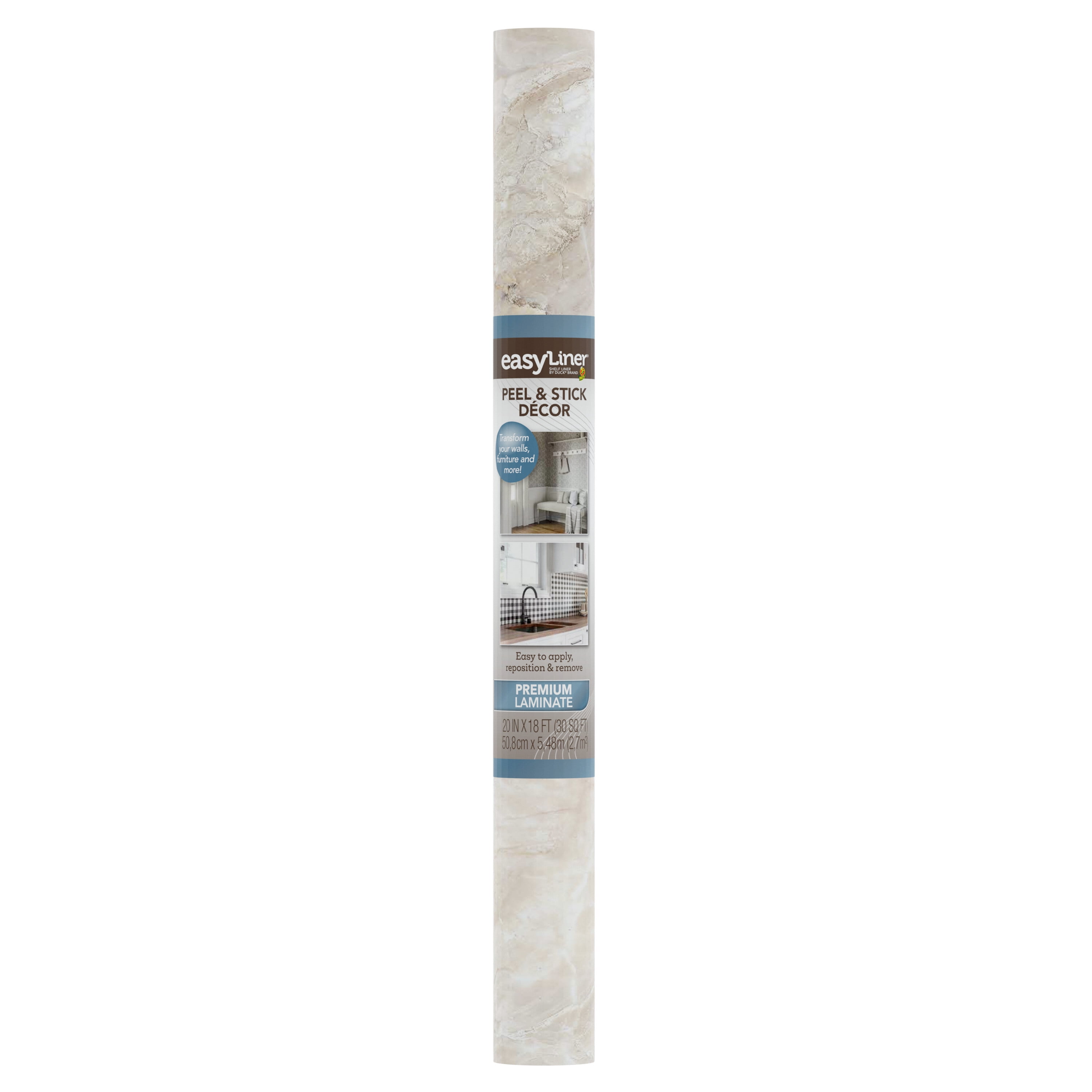EasyLiner Premium Peel & Stick Adhesive Liner (Taupe Marble, 20 in. x 18 ft.) fui2n