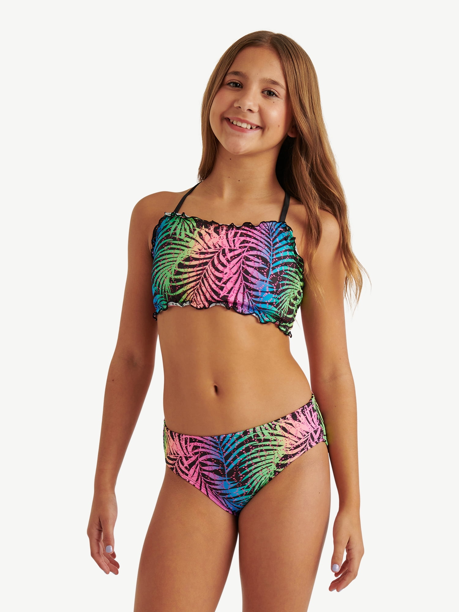 Justice Girls Two Piece Crochet Bikini Swimsuit (Multi-Color, XS-XL) io510