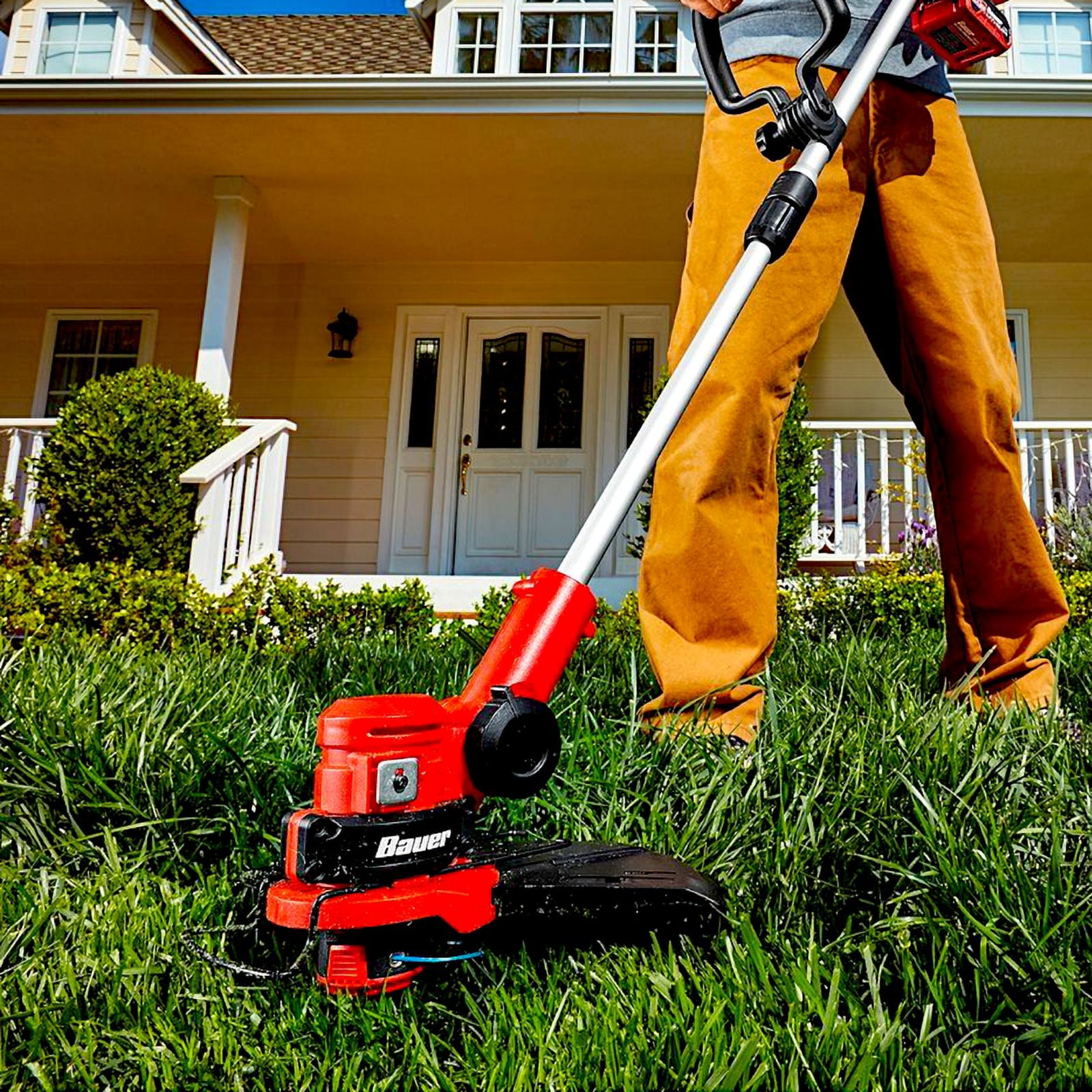 Bauer 12 in. Cordless String Trimmer and Edger, 20V Battery Operated Lawn Weed Cutter (Tool Only) 1rn03