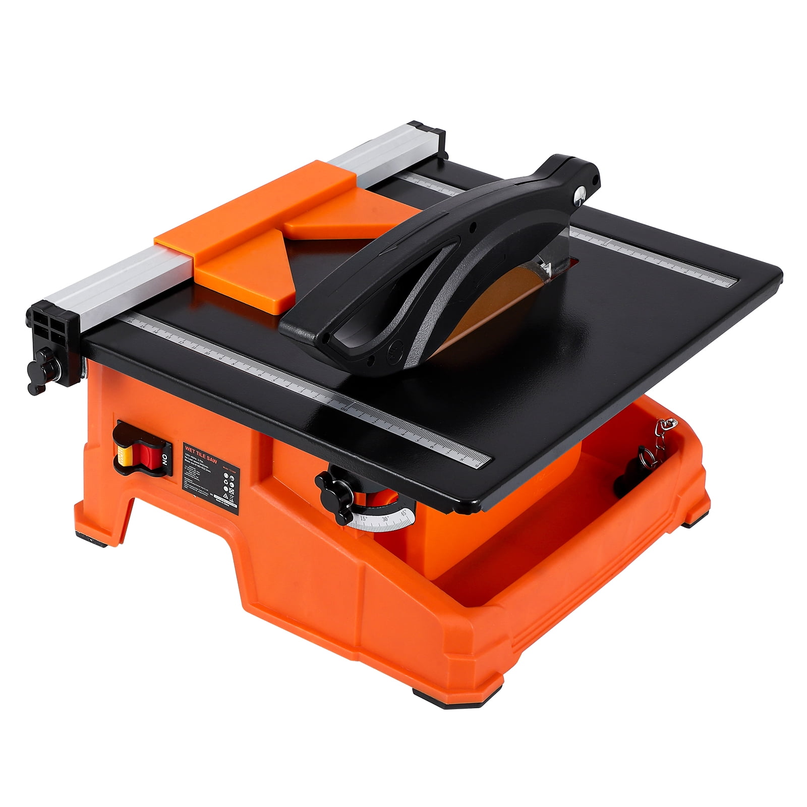 Teqin 7-inch Electric Wet Tile Saw with 3500 RPM Induction Motor and 0-45 Degree Miter Cutting Capability (7 in) liatj