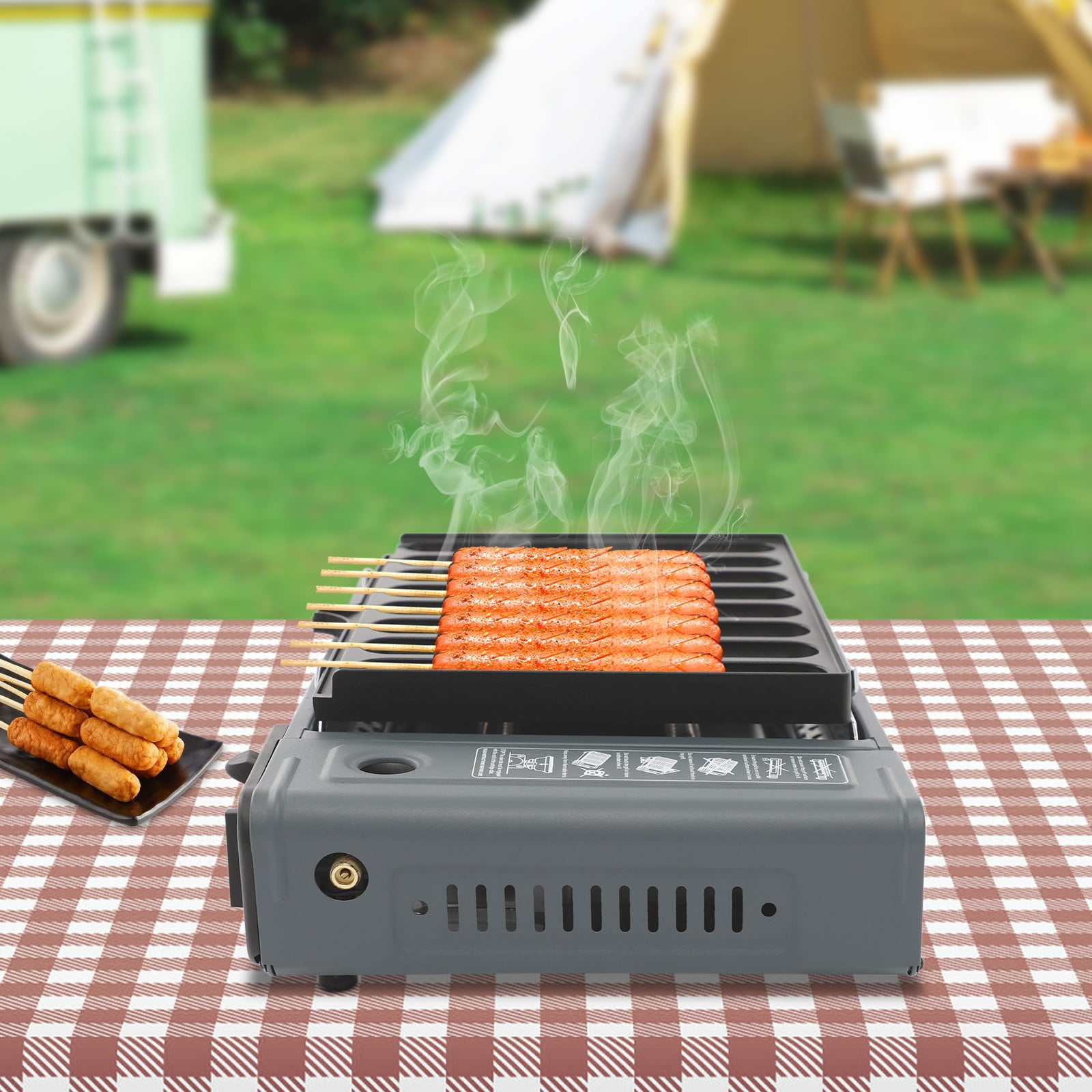 Generic Portable Butane Stove Tabletop BBQ Grill (Black, 7.5 lb) mrj8c