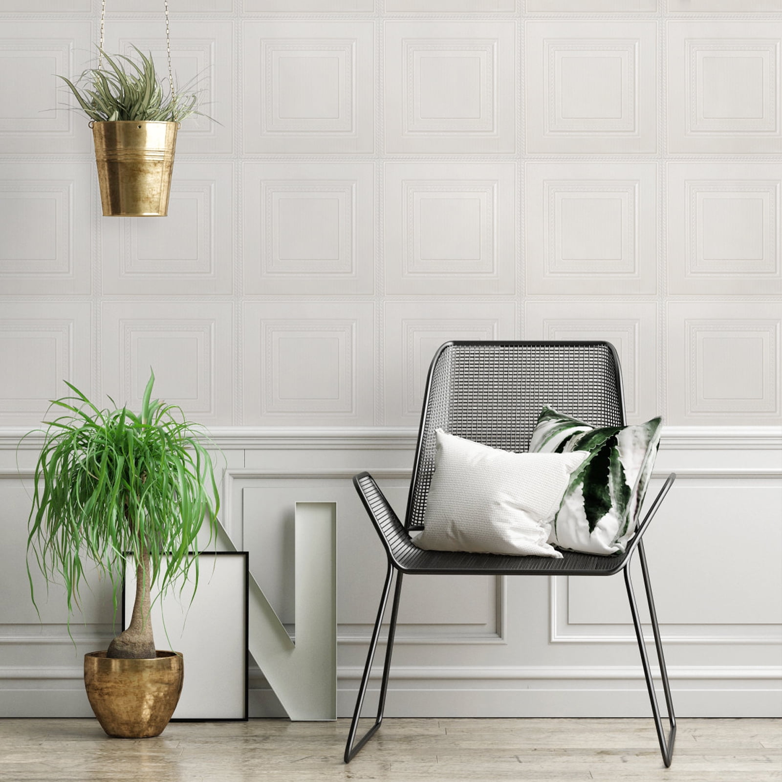 Abyssaly Peel and Stick Ceiling Tile 3D Wall Panels for Home Decor (White, 16 Pcs, 21 sq.ft.) 4hb7h