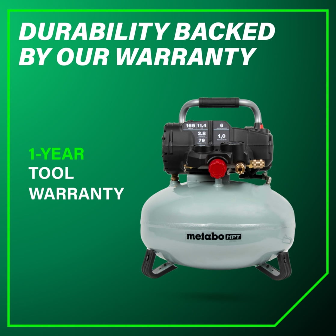 Metabo HPT Pancake Air Compressor, Oil-Free High-Efficiency Motor (6 Gallon) 2falj