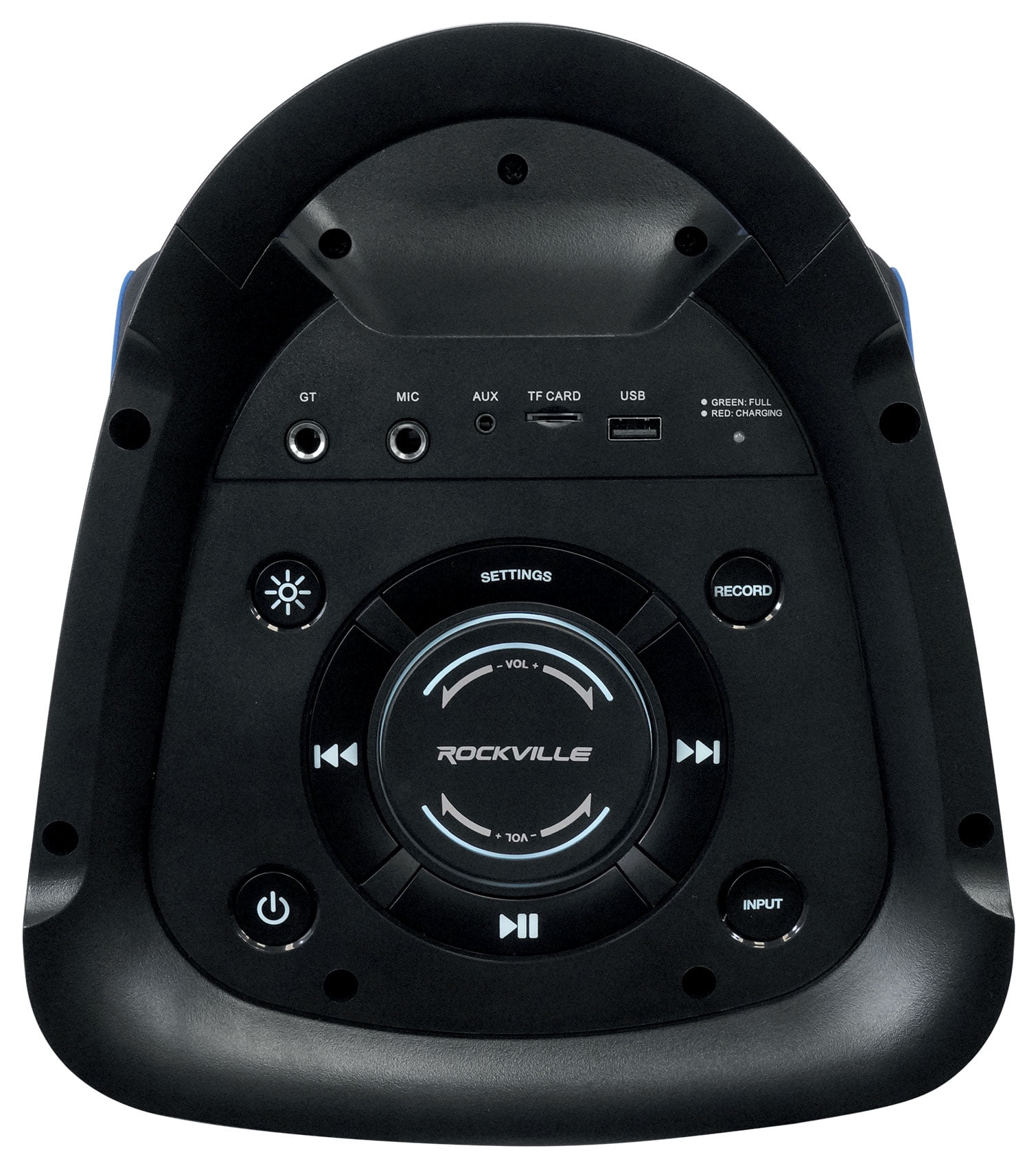 Rockville BASS PARTY 65 Portable Bluetooth Speaker with LED Lights and Mic Input (Black, 1200W) u7asp