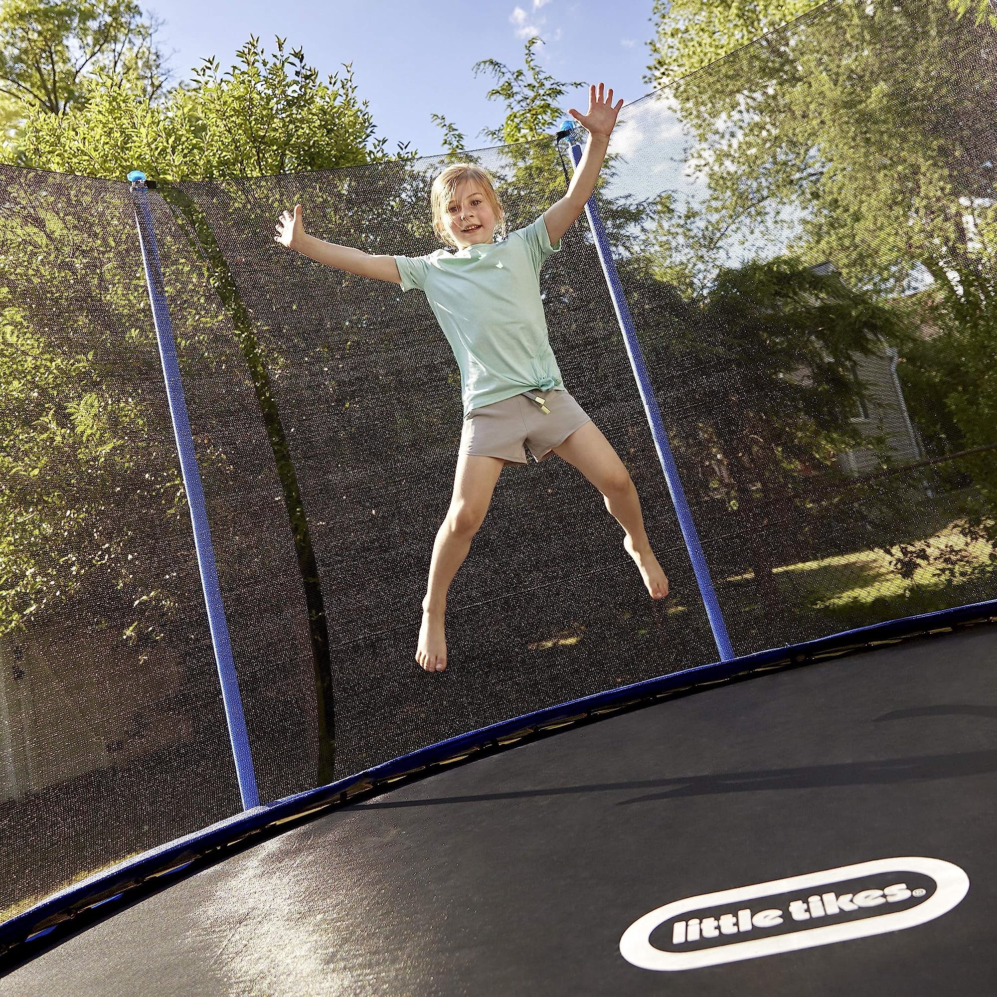 Little Tikes Mega Trampoline with Safety Enclosure (Blue, 12 ft) 6tmxx