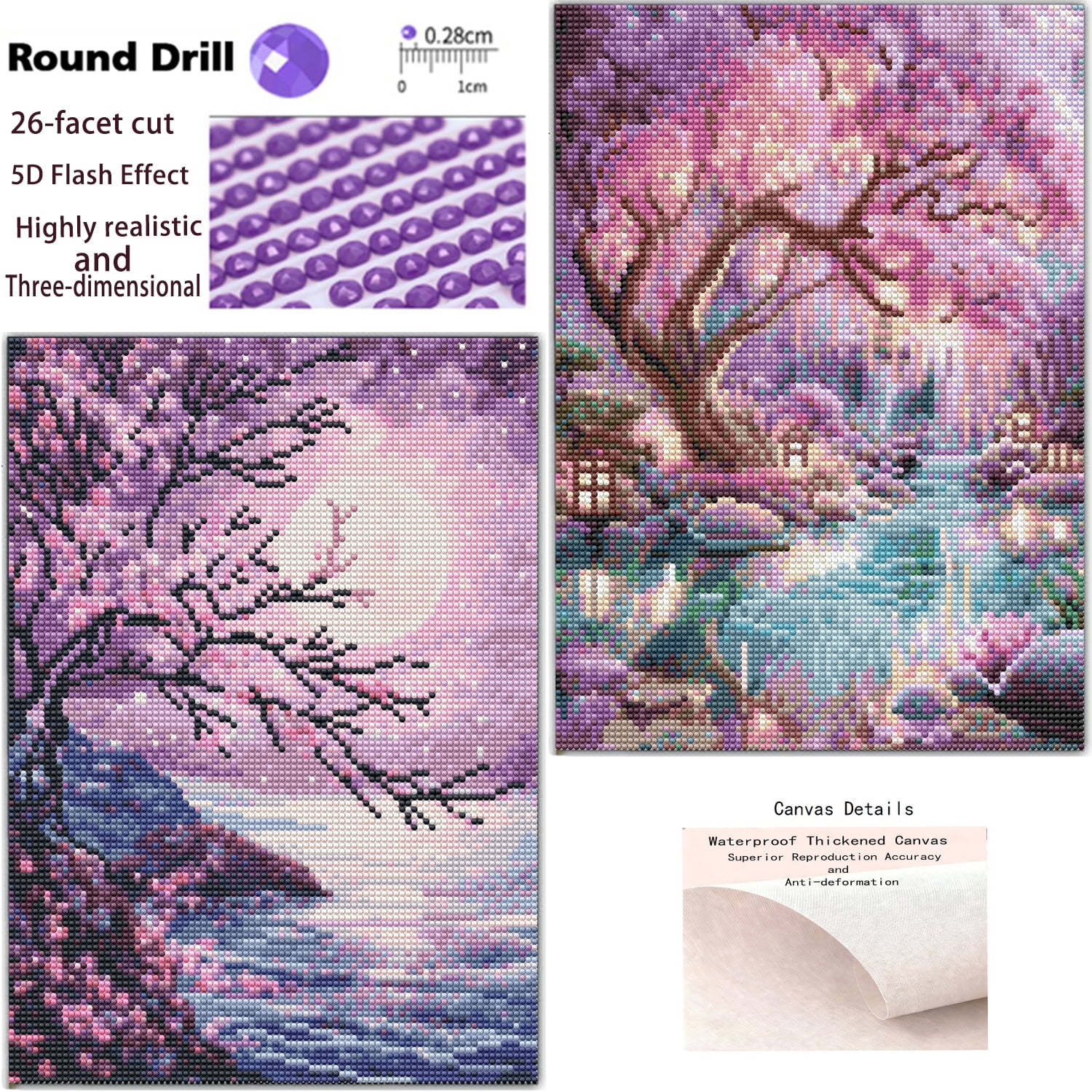 CSZPPQAF Tree Diamond Painting Kits for Adults (Full Round Drill, 2-Pack) 3uqit