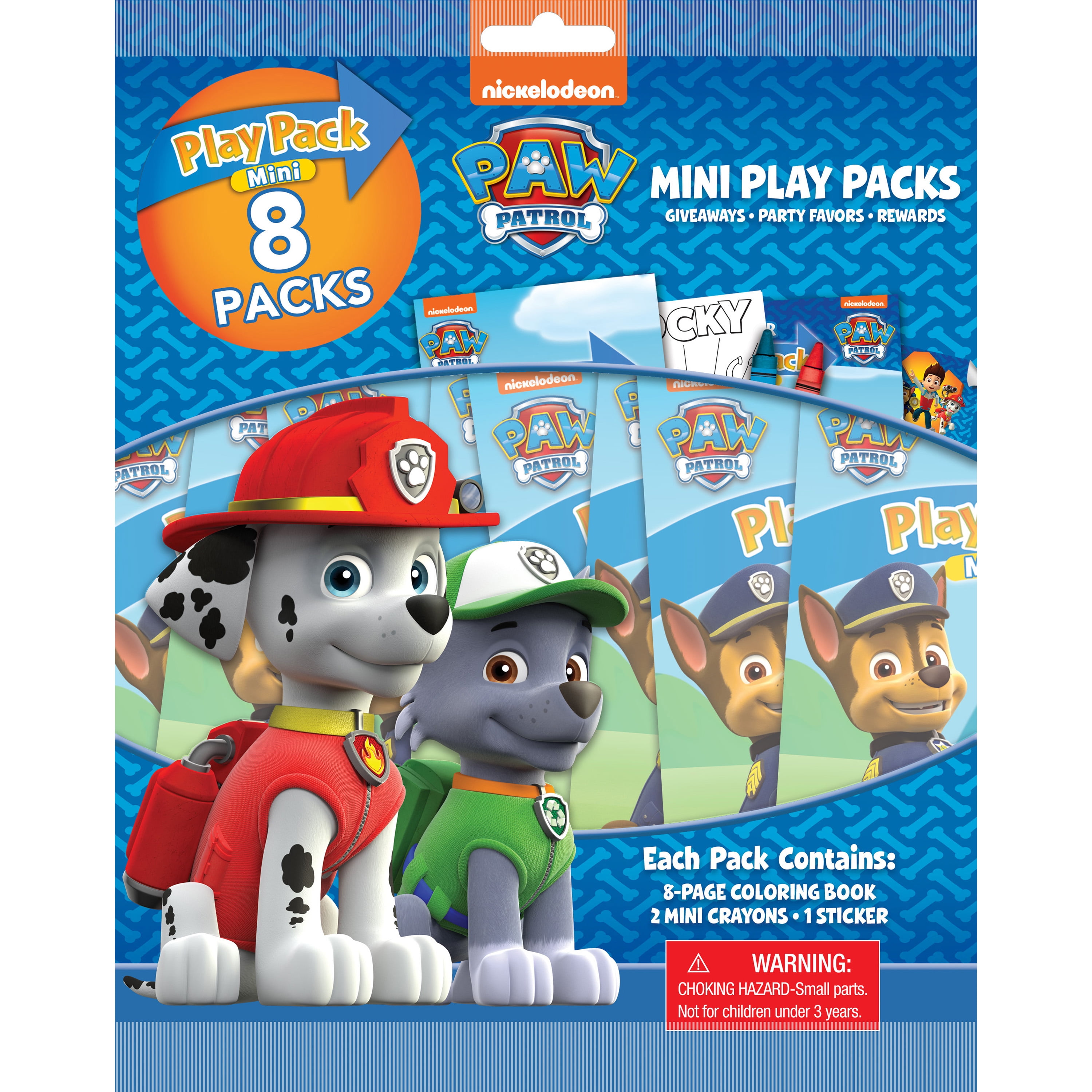 PAW Patrol Mini Coloring Activity Set with Crayons and Stickers (8 Pack, 3.5 in x 5.75 in) slecn