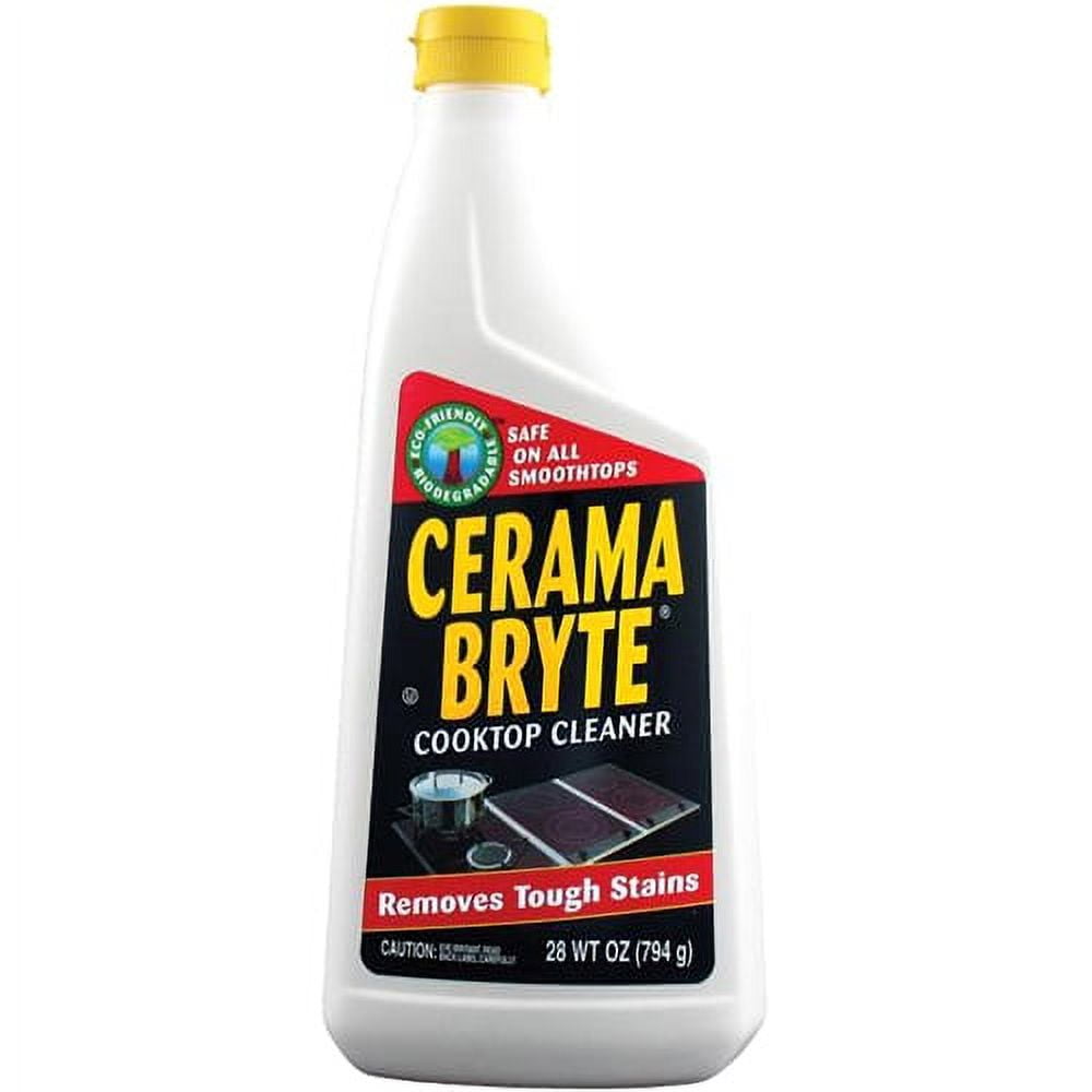 Cerama Bryte Ceramic Cooktop Cleaner, Heavy-Duty Surface Stain Remover (White, 28 oz) 0fswo