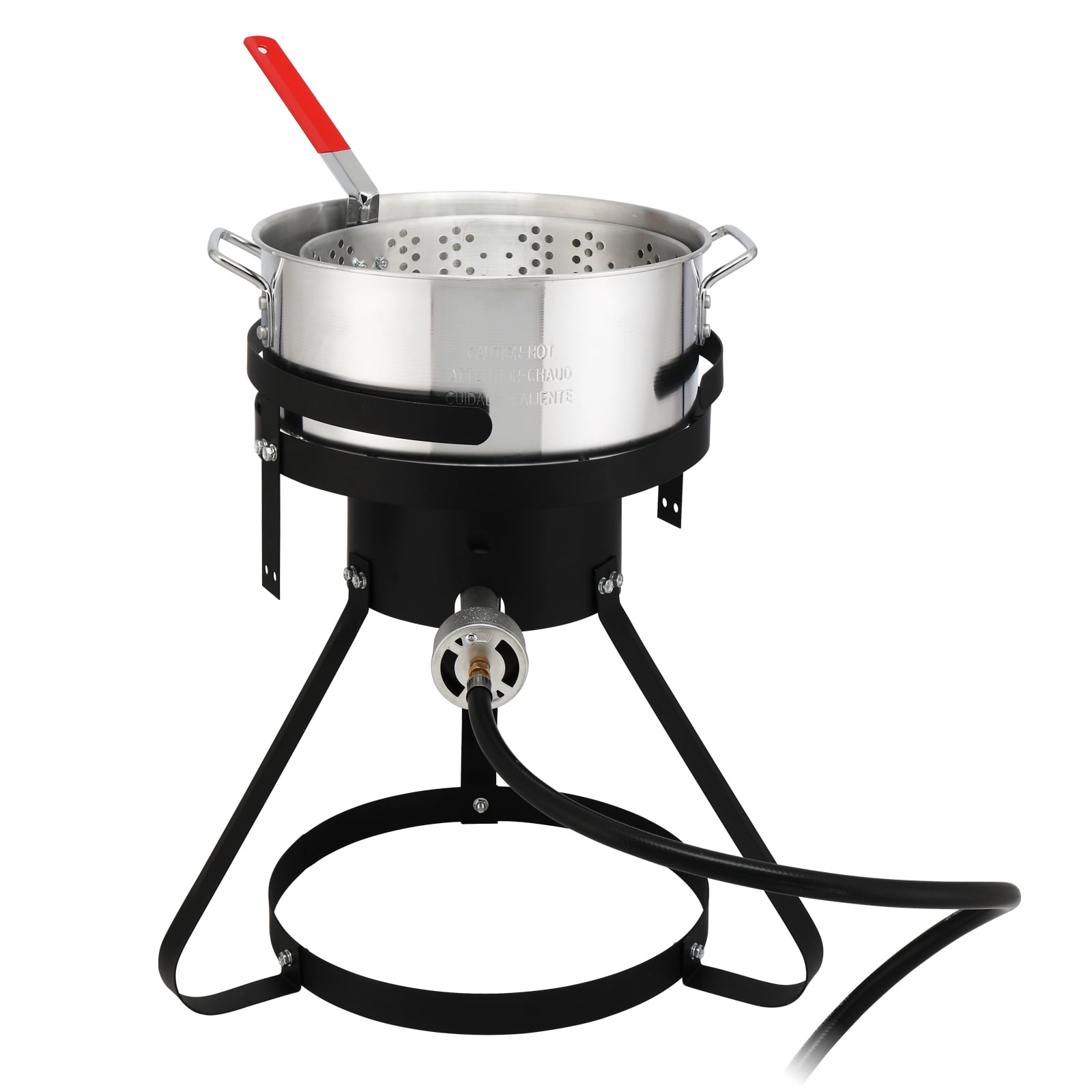EDOEMSE 4-Piece Outdoor Cooking Set, Heavy-Duty Gas Fryer with 30QT Turkey Pot and 10QT Fish Pot (13x32 in) d2hmh