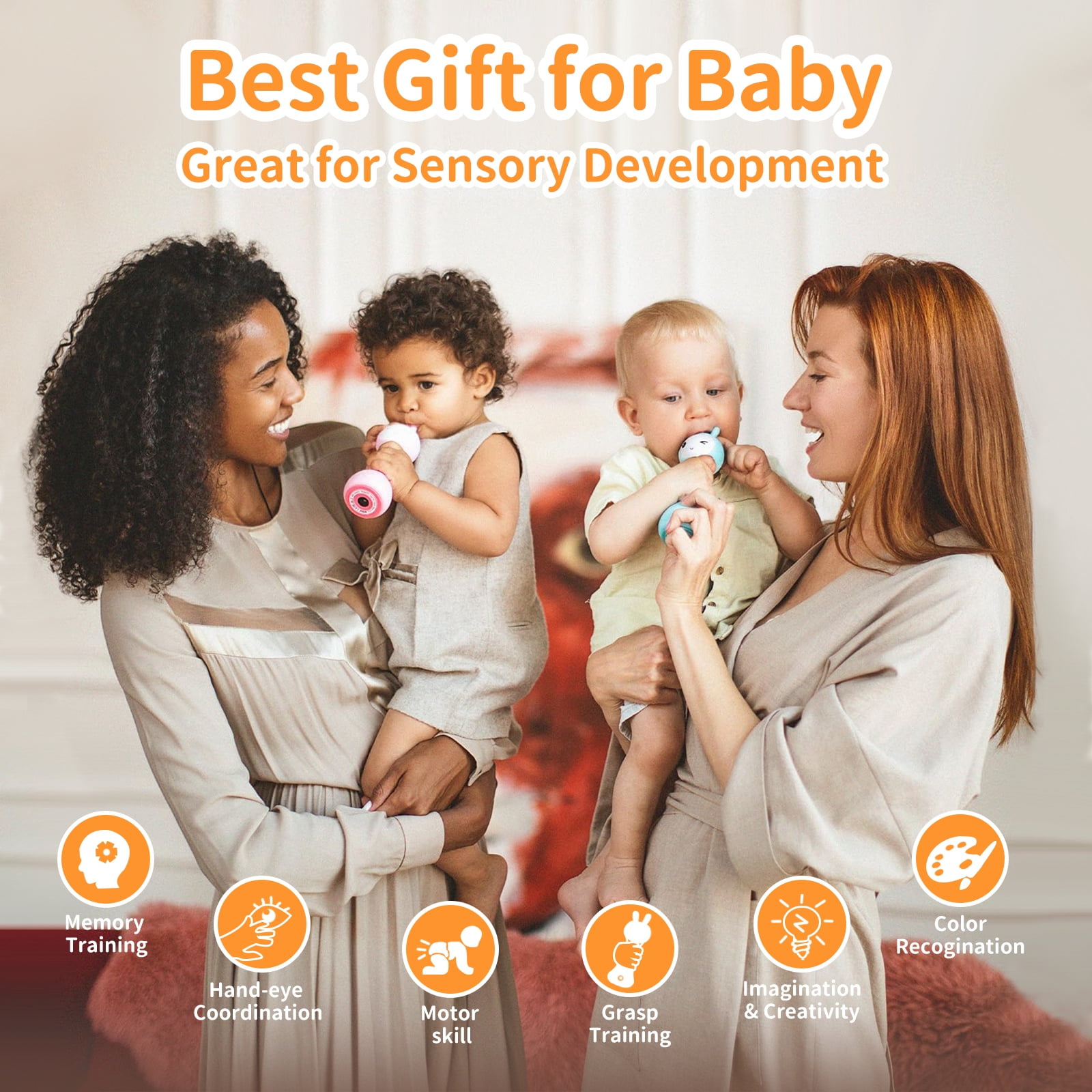 Alilo Smarty Bunny Baby Rattle Musical Sensory Toy with Light Up Ears and Bedtime Stories (White) tydyg