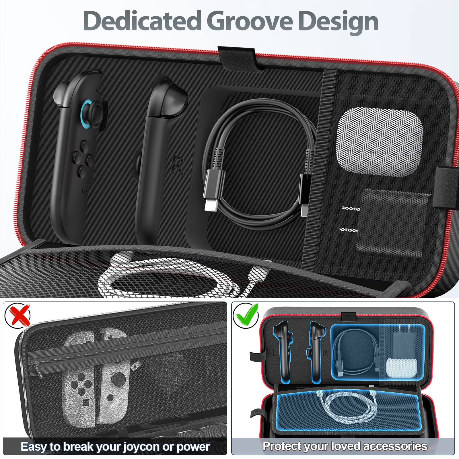 OIVO Hard Shell Carrying Case for Switch 2, OLED, and Original Console (Black, 1 Pack) vxt3m