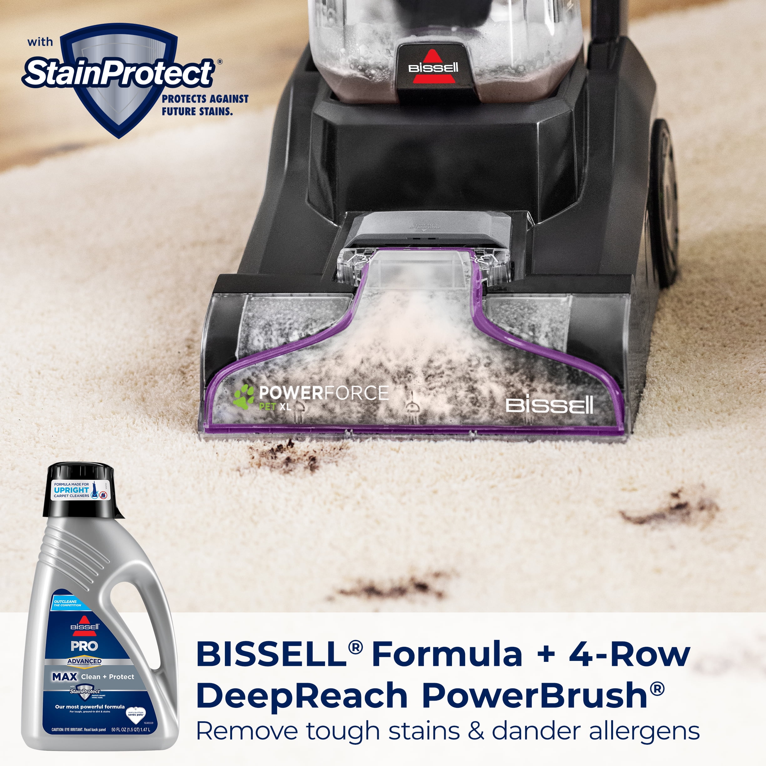BISSELL PowerForce Pet XL Upright Carpet Cleaner (Black, 17 lb) ebgfs