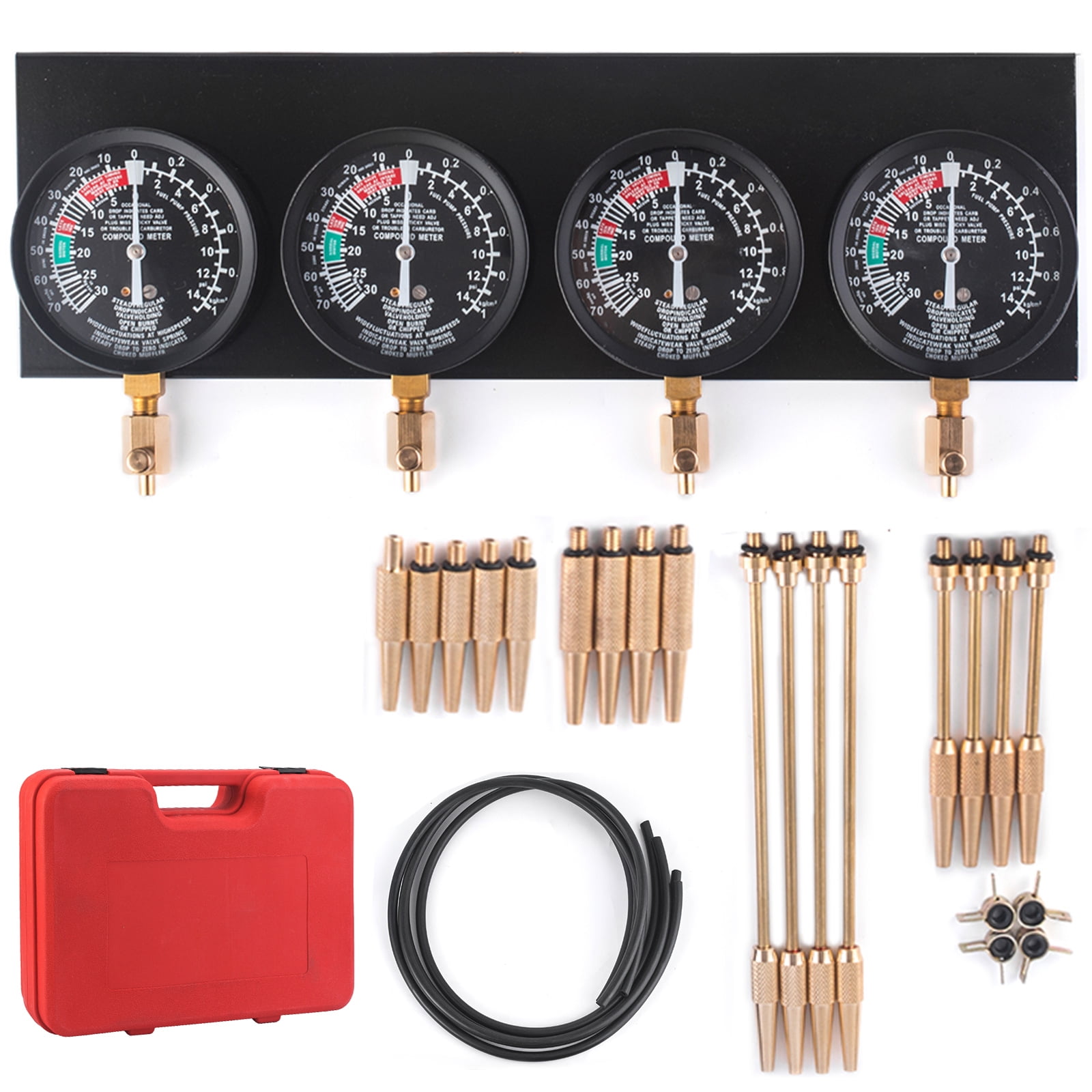 KFFKFF Carburetor Synchronization Tool Kit with 4 Precision Gauges and Carrying Case (4-Piece Set) 0rse8