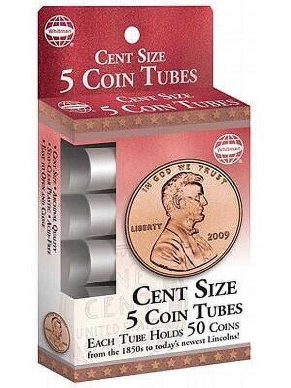 Whitman Publishing Cent Coin Storage Tubes (Clear, 5 Pack) j6pjz