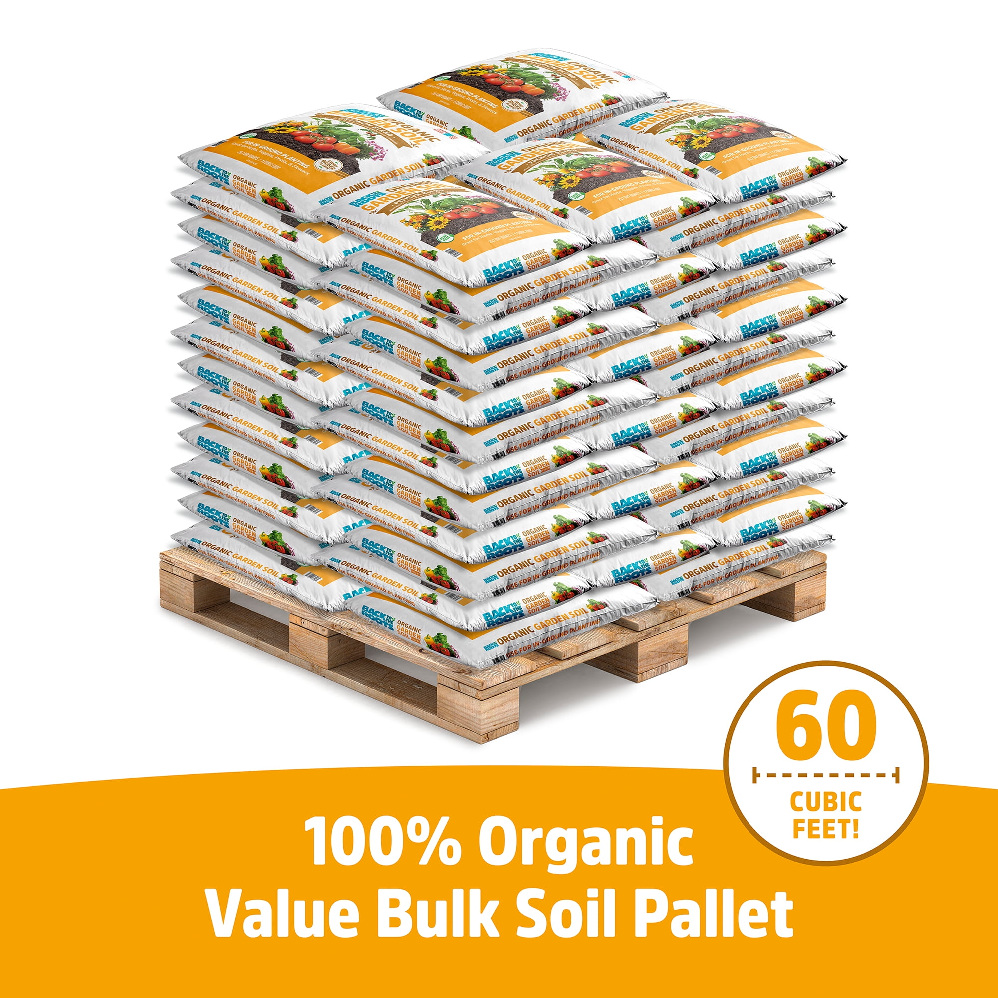 Back to the Roots Organic Garden Soil Pallet (All-Purpose Planting Mix, 60 Bags, 60 cu. ft.) 562th