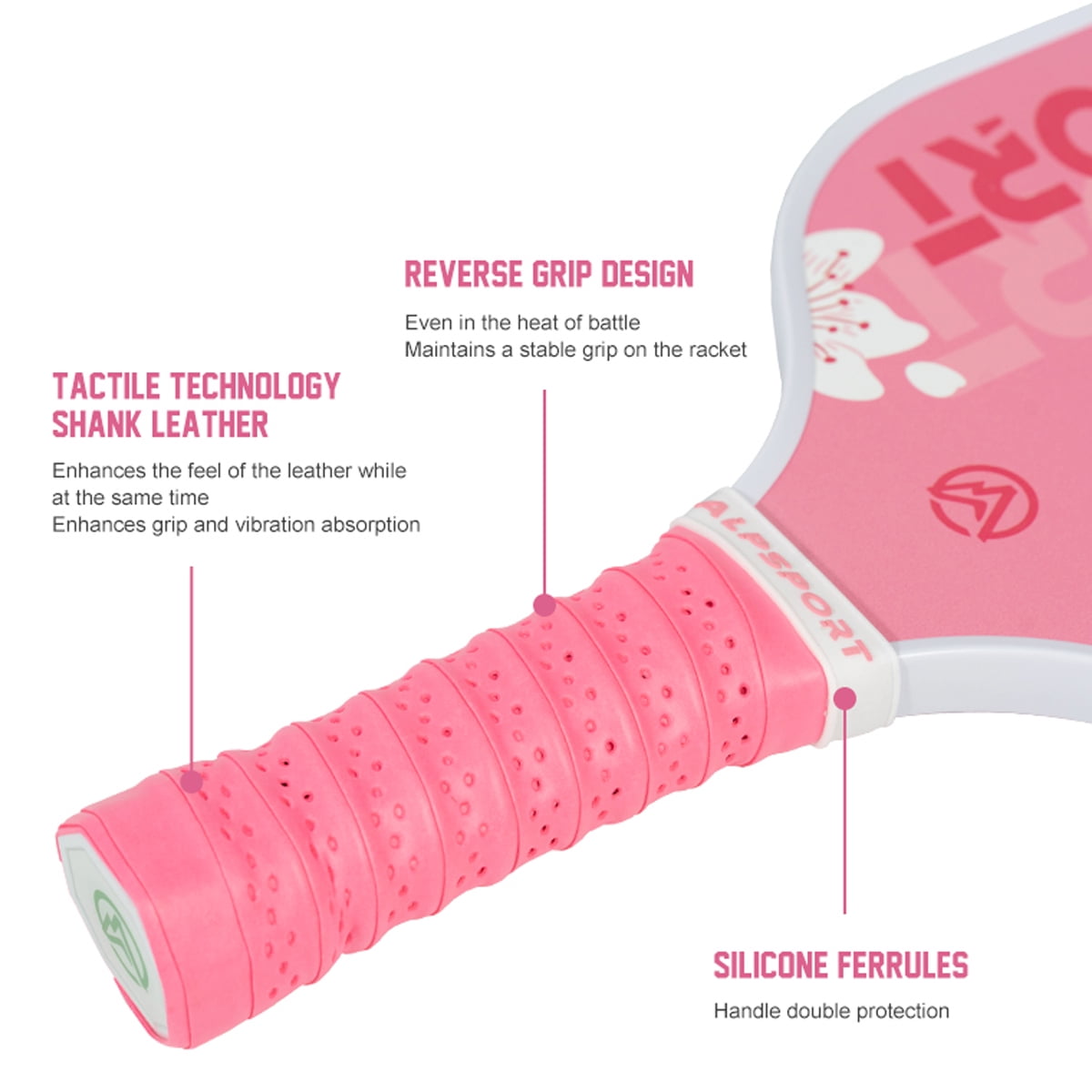 SALYWEE Sakura Pickleball Paddle, Carbon Fiber Surface with Honeycomb Polymer Core, Professional Spin and Control (Pink, 15.75 in x 7.87 in) u67my