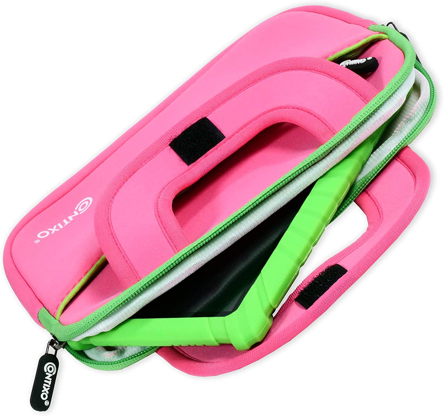 Contixo Kids Tablet Carrying Case, Water-Resistant Neoprene Sleeve with Accessory Pocket (Pink, 10 in) wi9fq