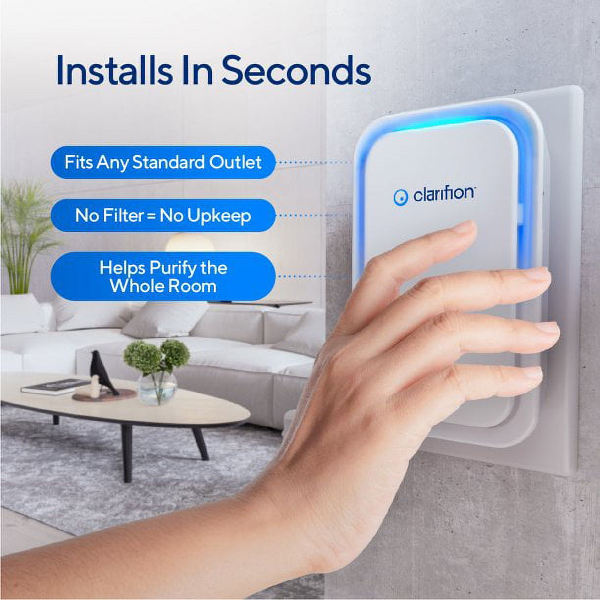 Clarifion Negative Ion Air Purifier and Ionizer (6 Pack) Plug-in Filterless Air Cleaner for Home and Office 1natl