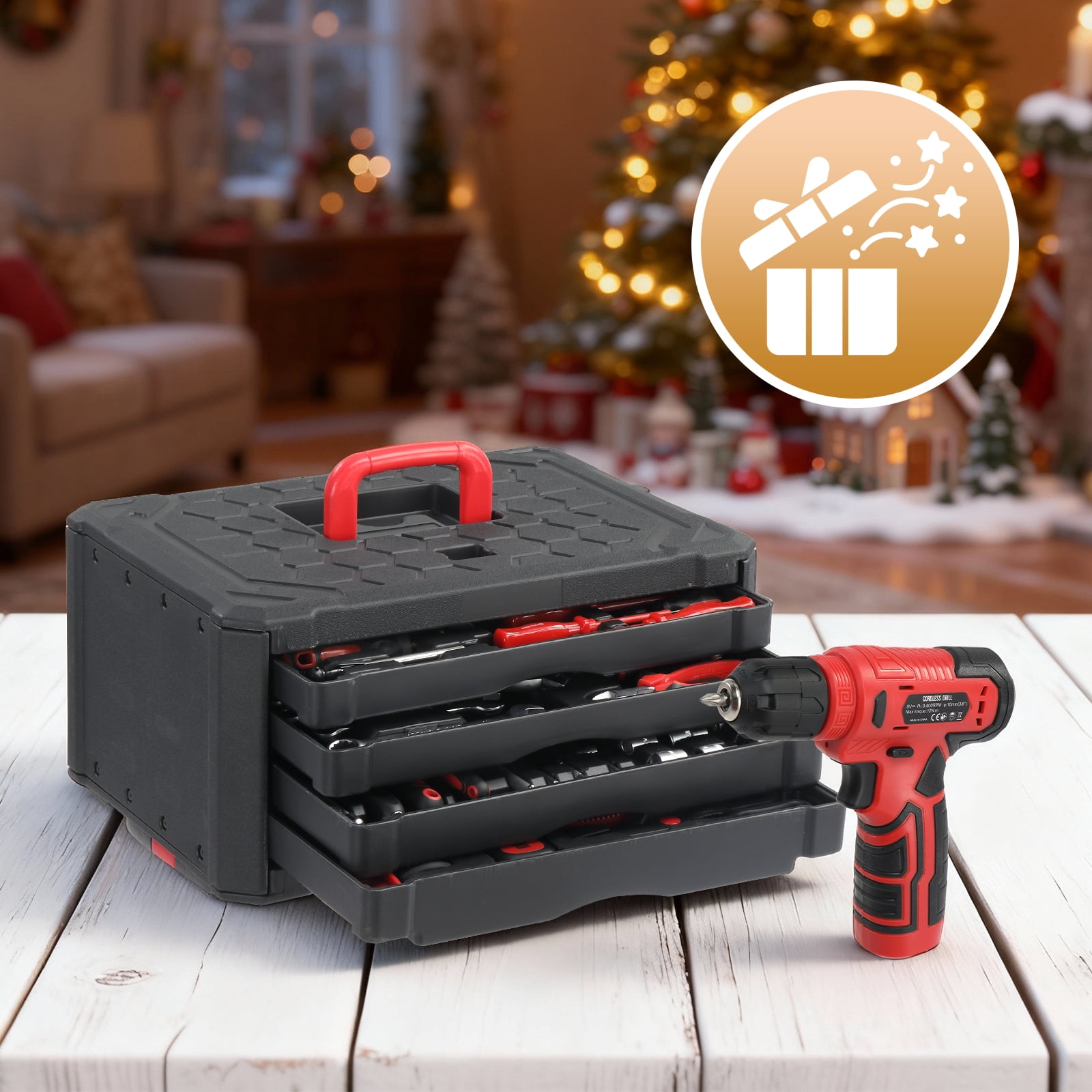 UBesGoo 1000-Piece Household Repair Hand Tool Kit with Rolling Trolley Case (Red, 1000 Pieces) iycjy