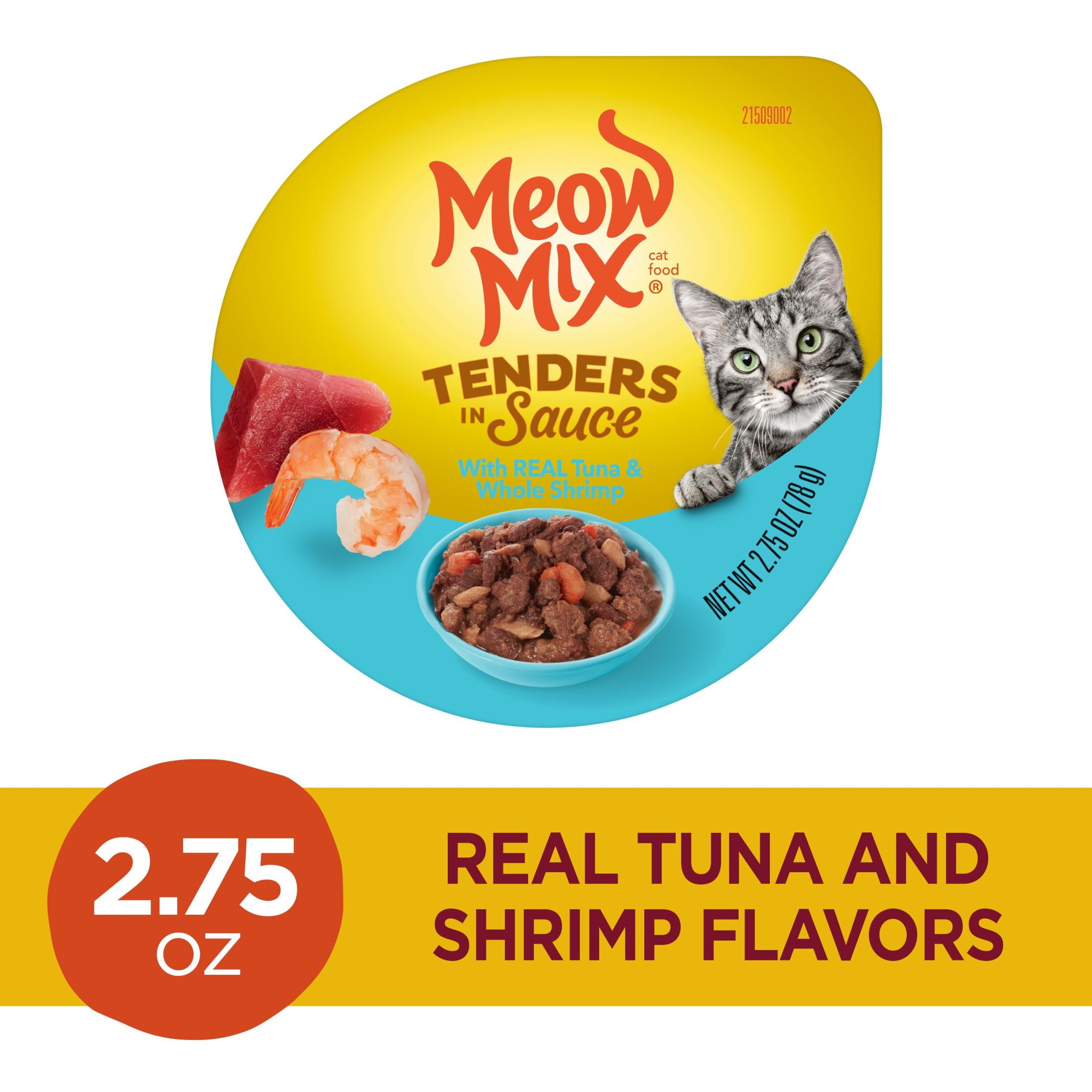 Meow Mix Tender Favorites Wet Cat Food with Real Tuna and Whole Shrimp (2.75 oz) vt2uh