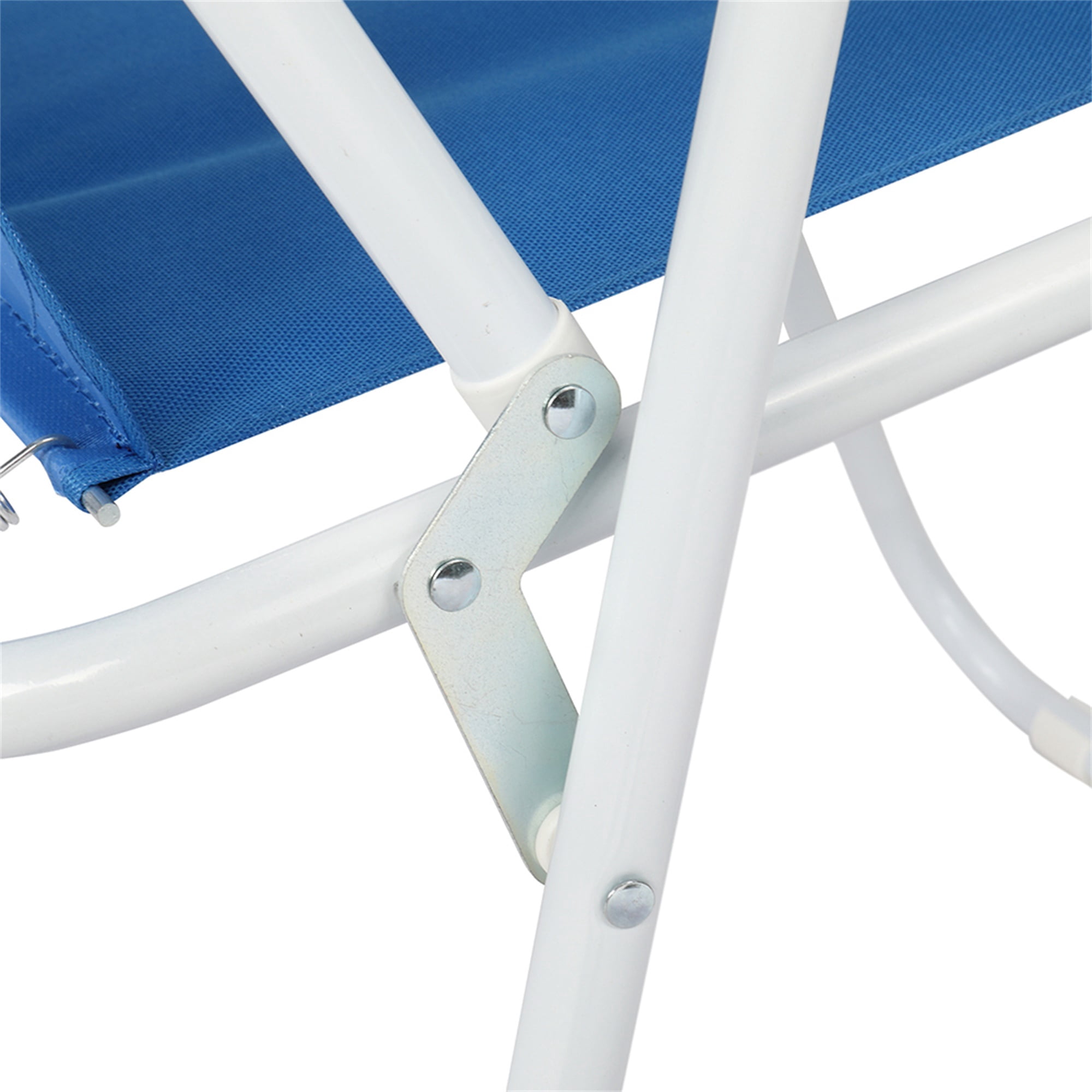 GVN Folding Beach Sand Chair, Portable Reclining Outdoor Seat with Oxford Cloth and Iron Frame (Dark Blue, 1 Pack) cckd8