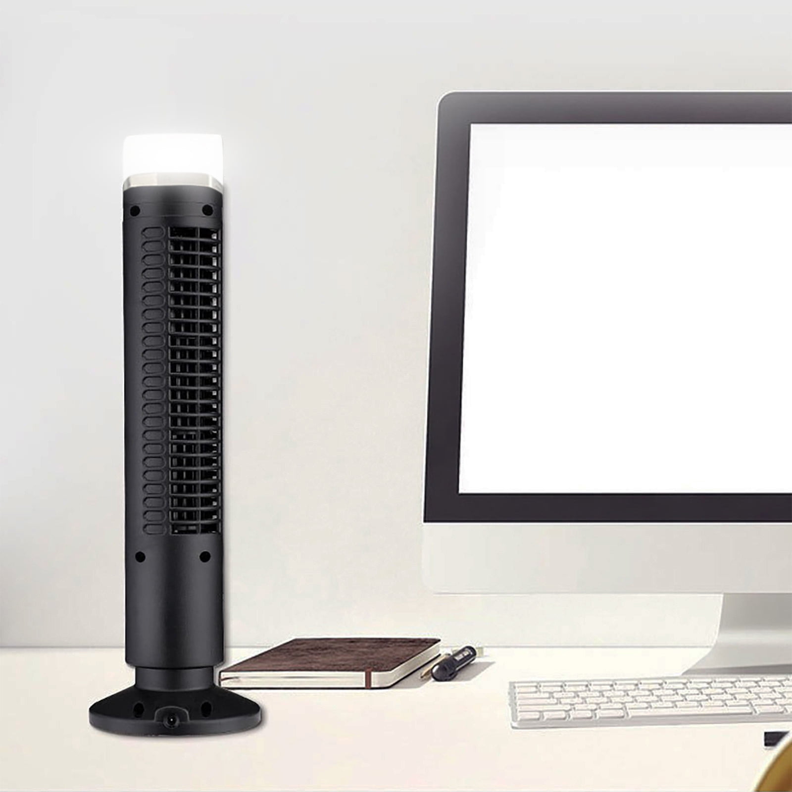 RnemiTe-amo Quiet Tower Fan for Bedroom, Compact Standing Cooling Fan for Home Office (Black, 24 in) iwllo