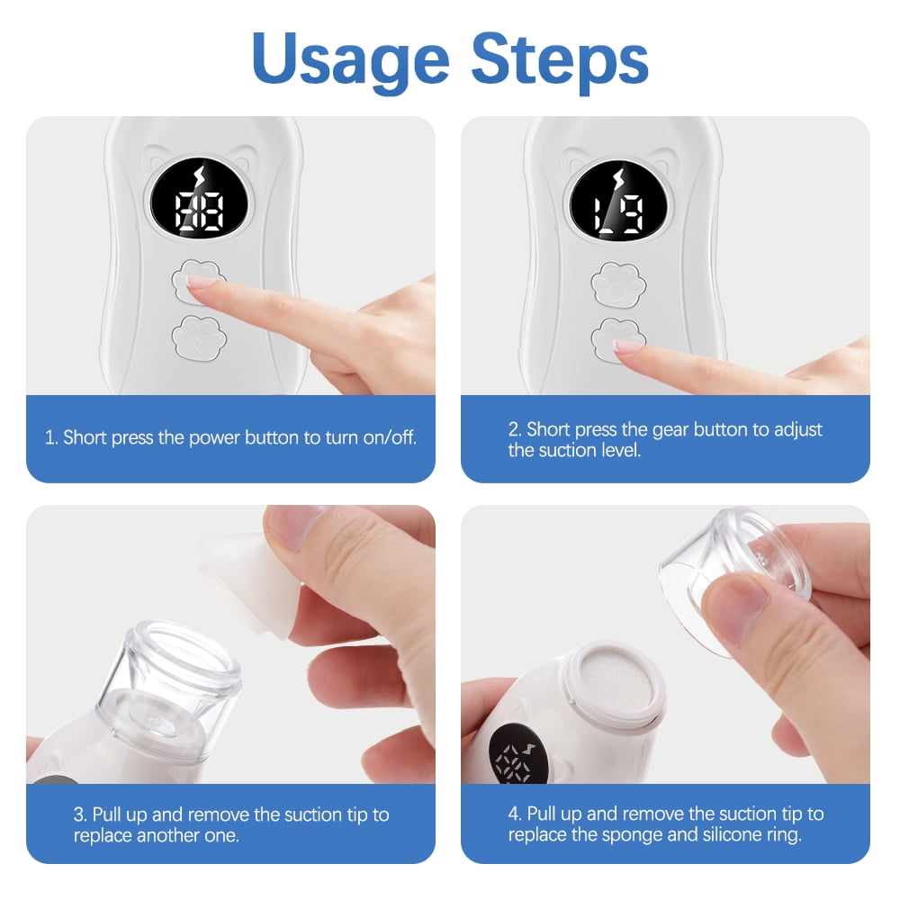 HOMMYU Electric Nasal Aspirator for Babies, Rechargeable Mucus Remover with 9 Suction Levels and 2 Silicone Tips (White) bapr0