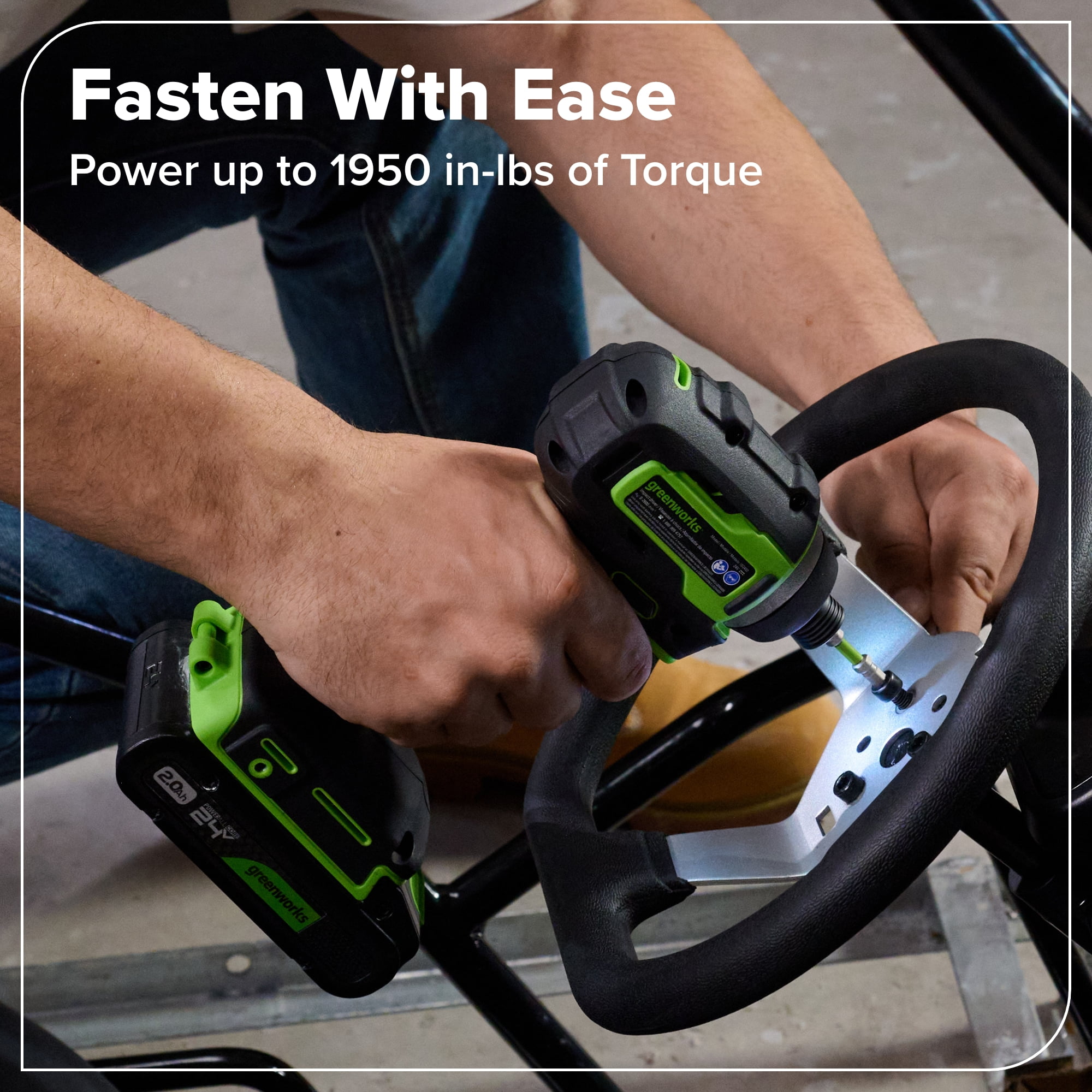 Greenworks 24V Cordless Brushless 4-Piece Power Tool Combo Kit with Drill, Impact Driver, Circular Saw, Flashlight, Batteries, and Charger (Green) gr6y7