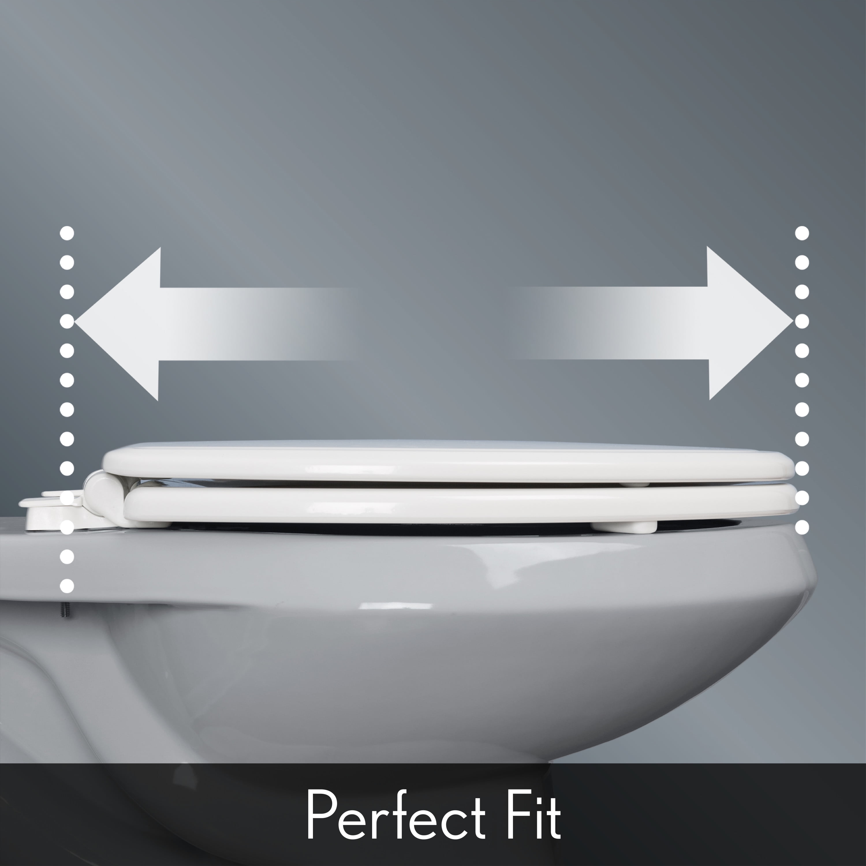 Mayfair Lannon Slow Close Round Enameled Wood Toilet Seat (White, Round) rpjpy