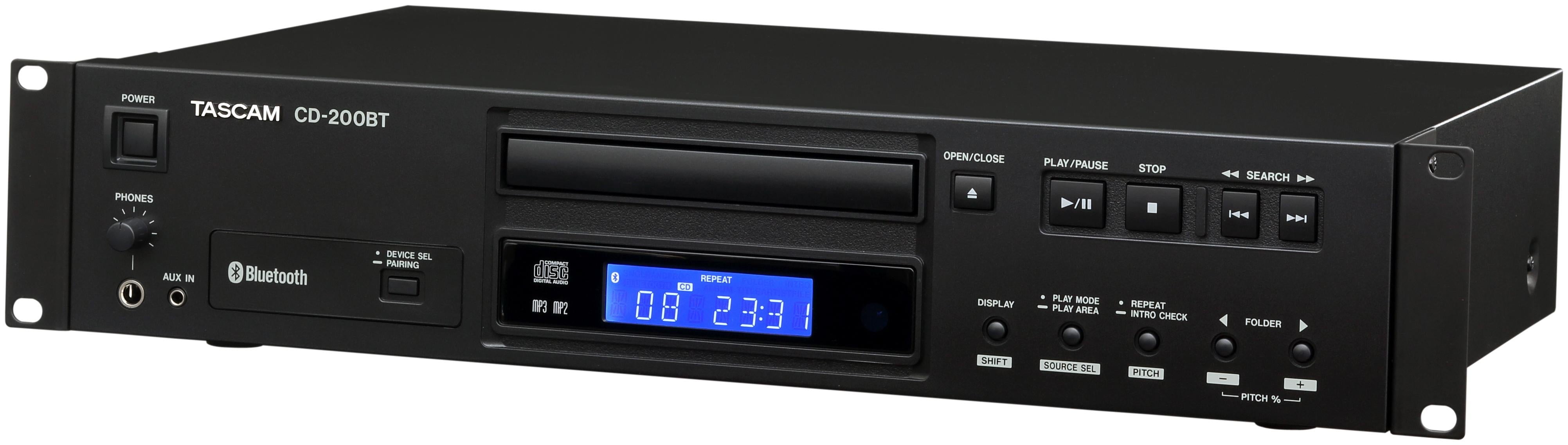 TASCAM CD-200BT Professional CD Player with Bluetooth Receiver (2U Rack Mount) jabqc