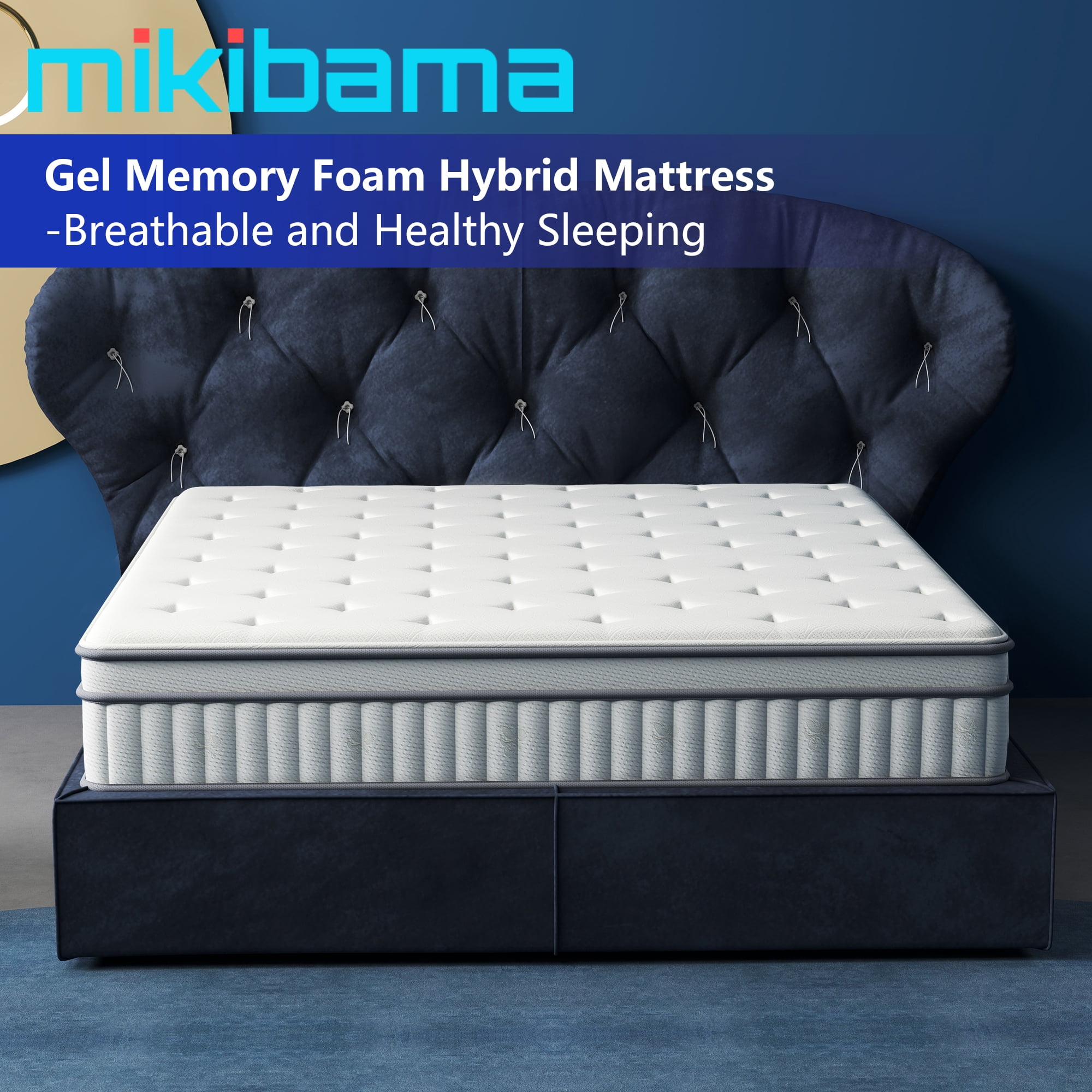 AOOWOW 10 Inch Hybrid King Size Mattress, Cooling Gel Memory Foam and Pocket Spring Support (King, 76 in x 80 in x 10 in) no91m