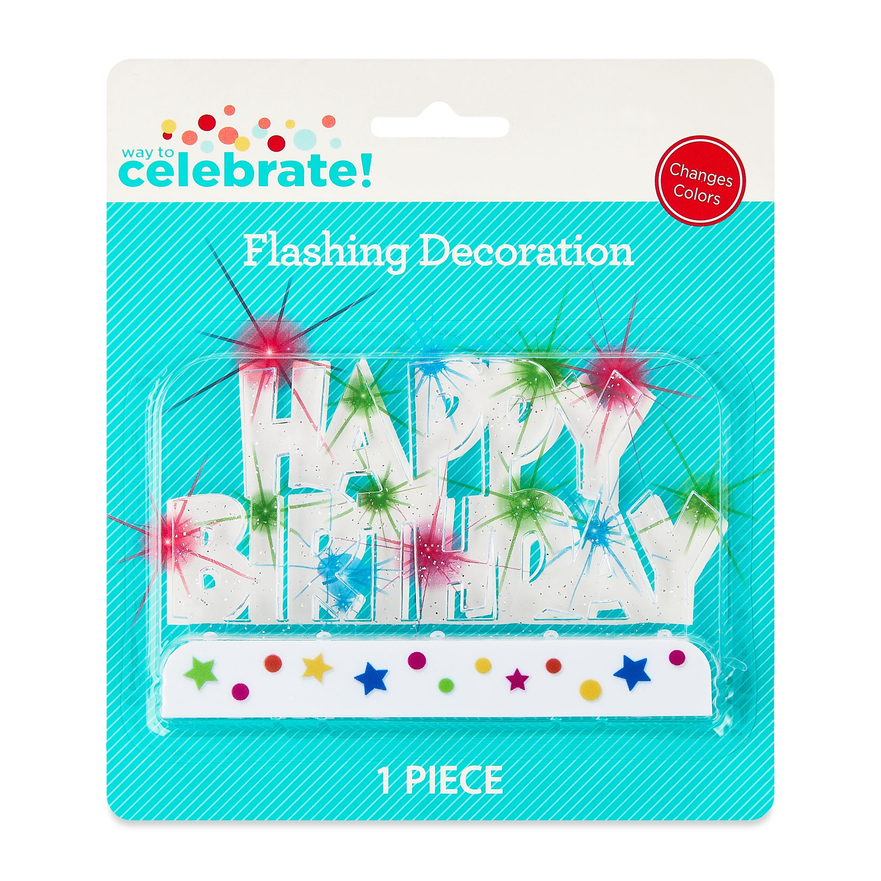 Way To Celebrate Happy Birthday Flashing Cake Topper with LED Lights (Multicolor, 1 Count) l83v3