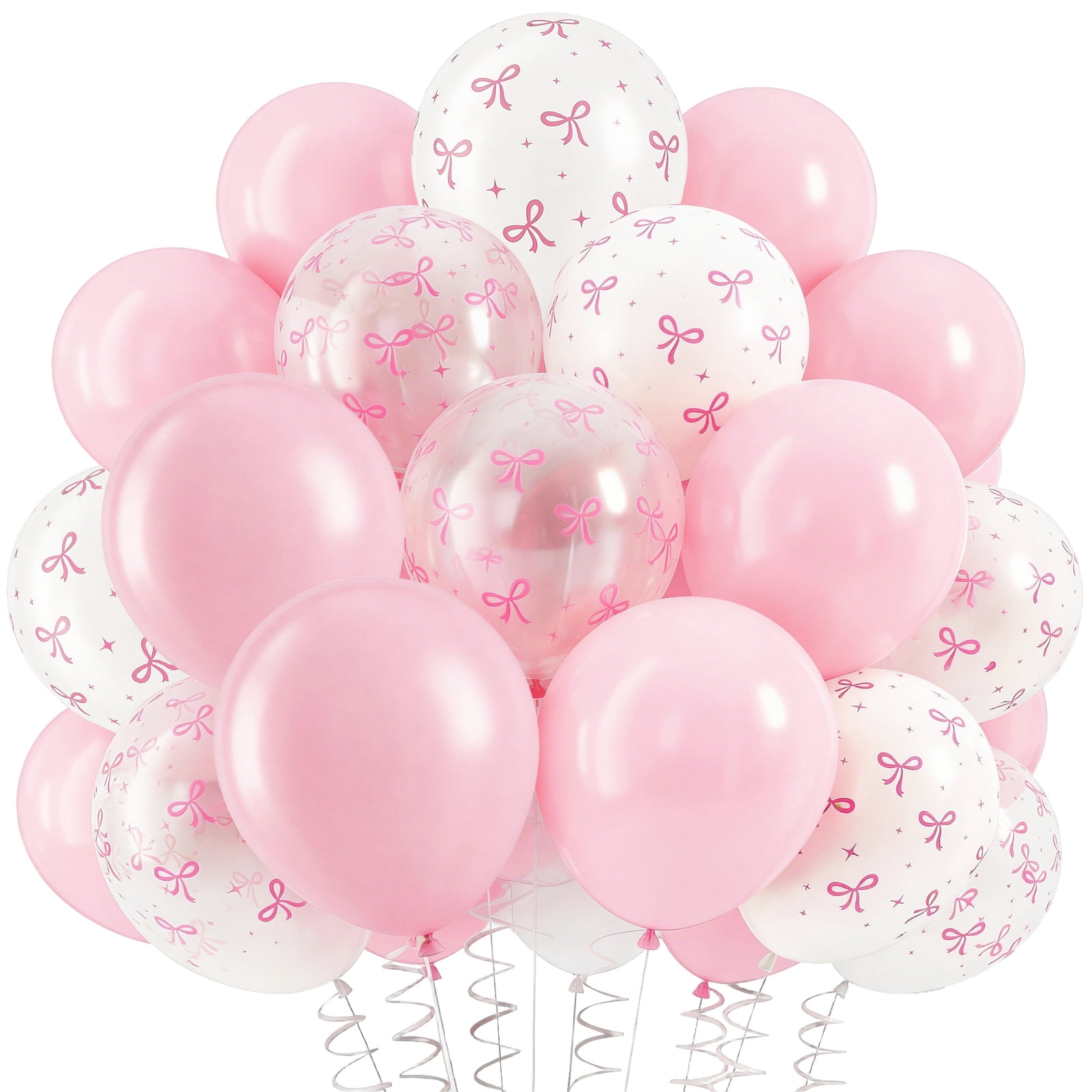 SMF Pink Bow Balloons Party Decoration Set (Pastel Pink, 35-Piece Pack) k7gzk