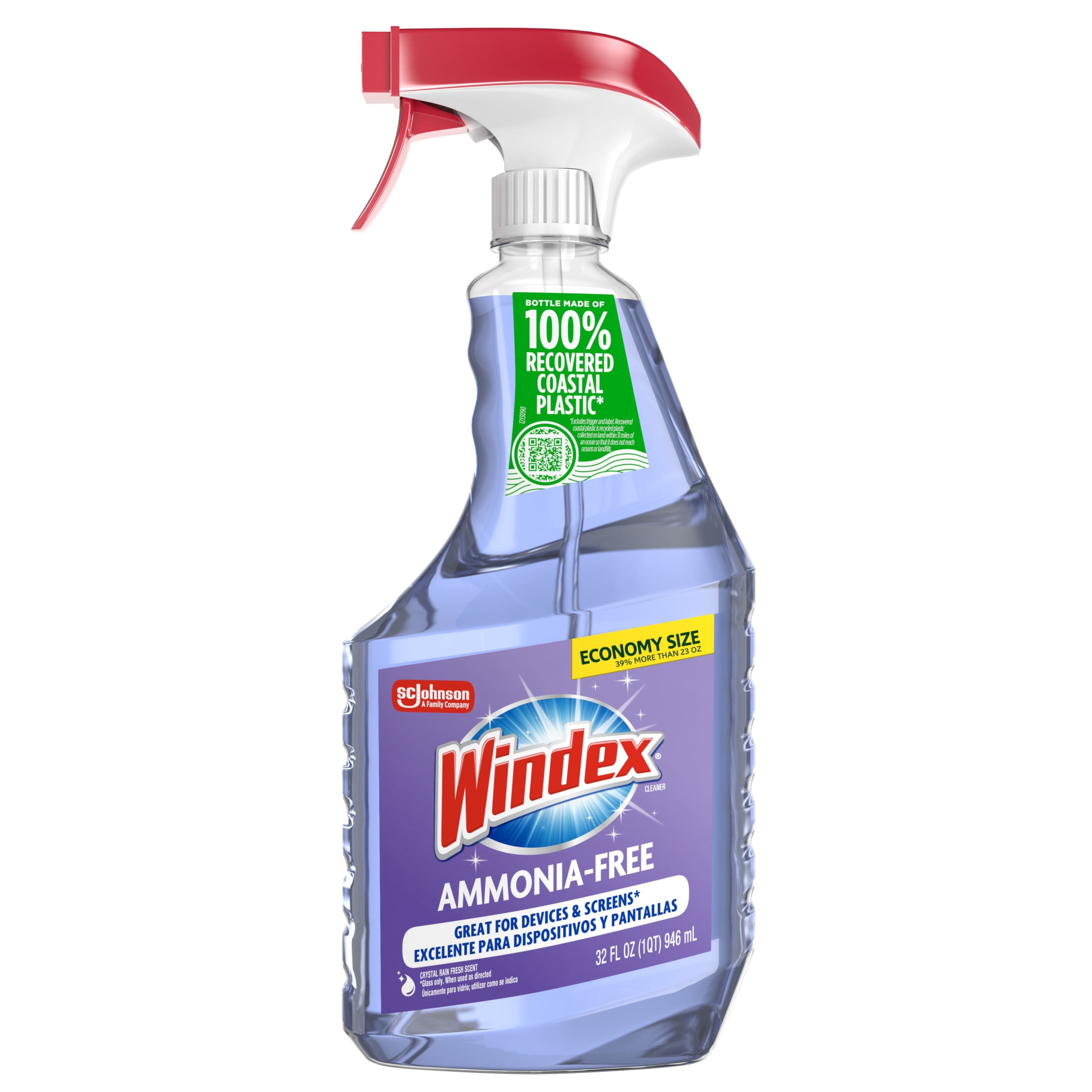 Windex Ammonia-Free Glass and Mirror Cleaner, Streak-Free Shine, Crystal Rain Scent (32 fl oz) jb9hu